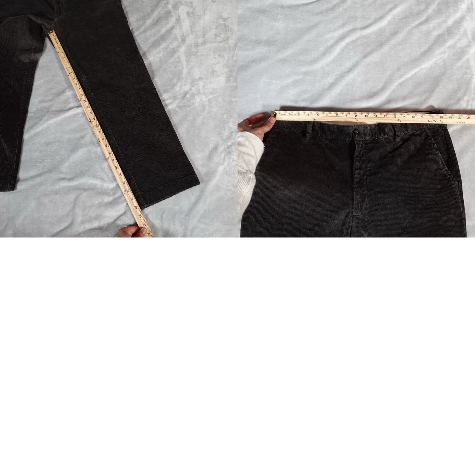 Vintage L.L. Bean Pants Mens 36x30 Gray Corduroy Straight Fit Stretch Size US 36 / EU 52 - 8 Thumbnail