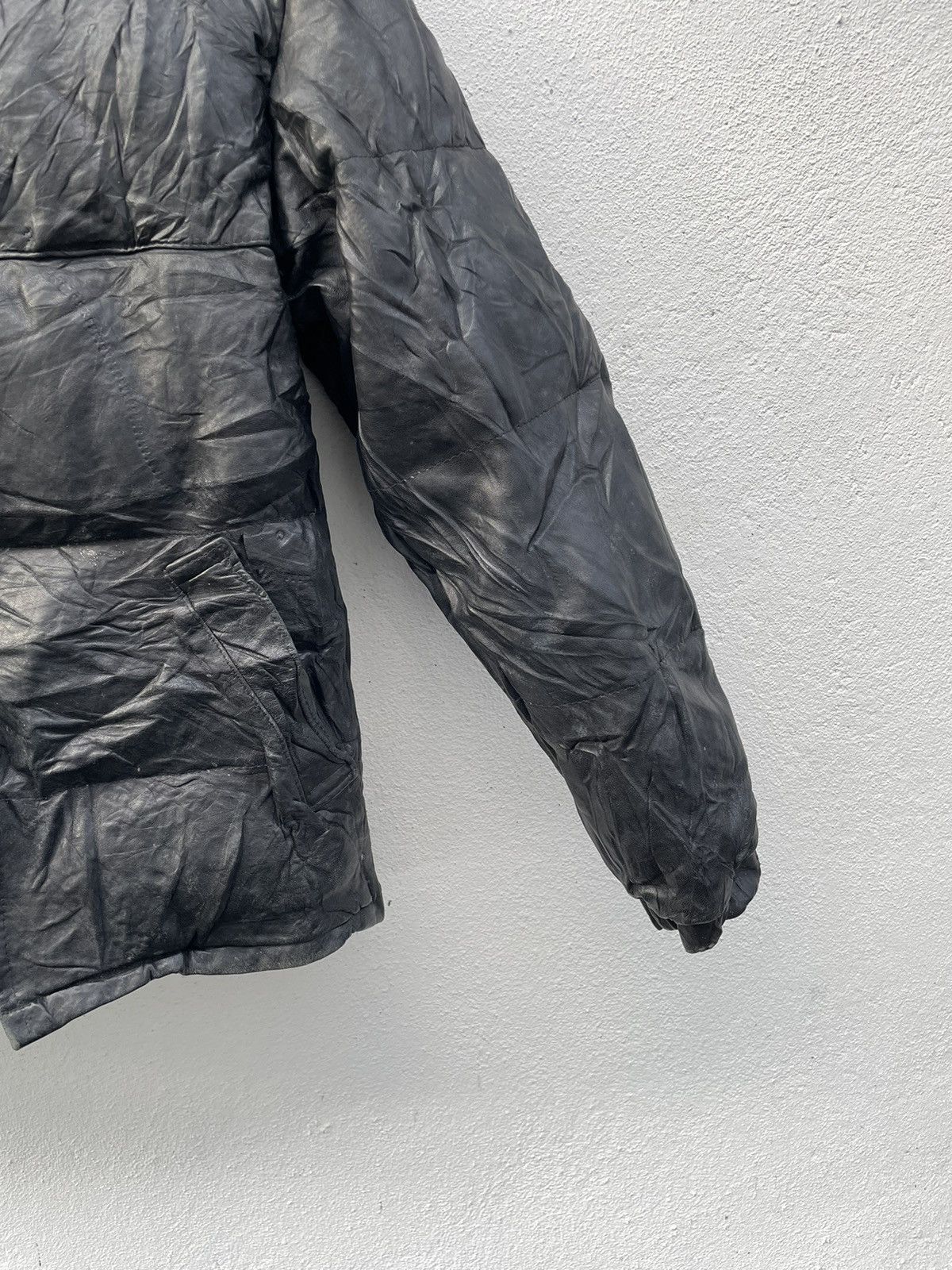 Vintage Vtg Heroes Line Goose Down Leather Puffer Jacket Size 34 Size US XXS / EU 40 - 4 Thumbnail