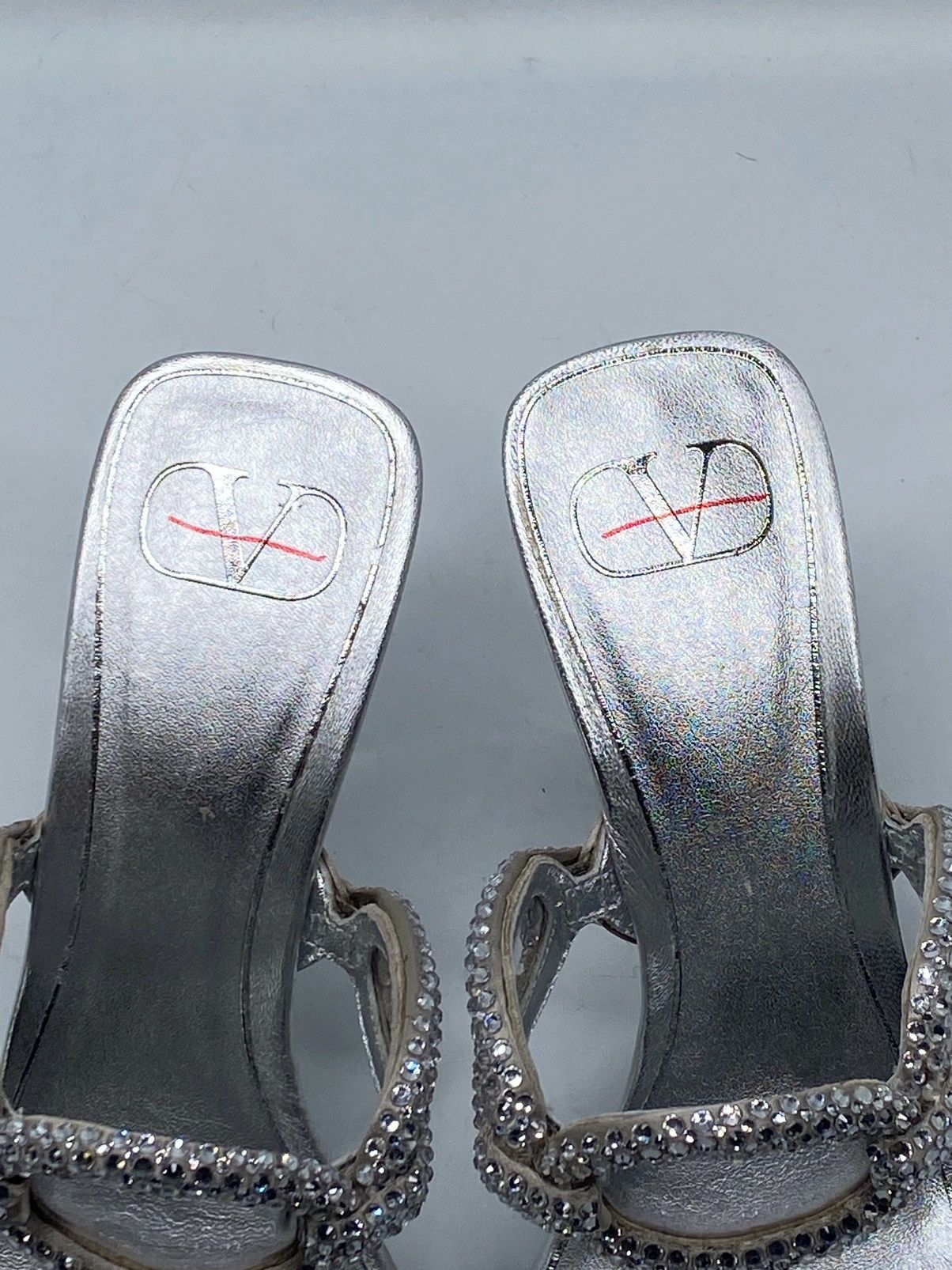 Valentino Valentino Garavani Crystal embellished heel sandal size 37.5 Size US 7.5 / IT 37.5 - 8 Thumbnail
