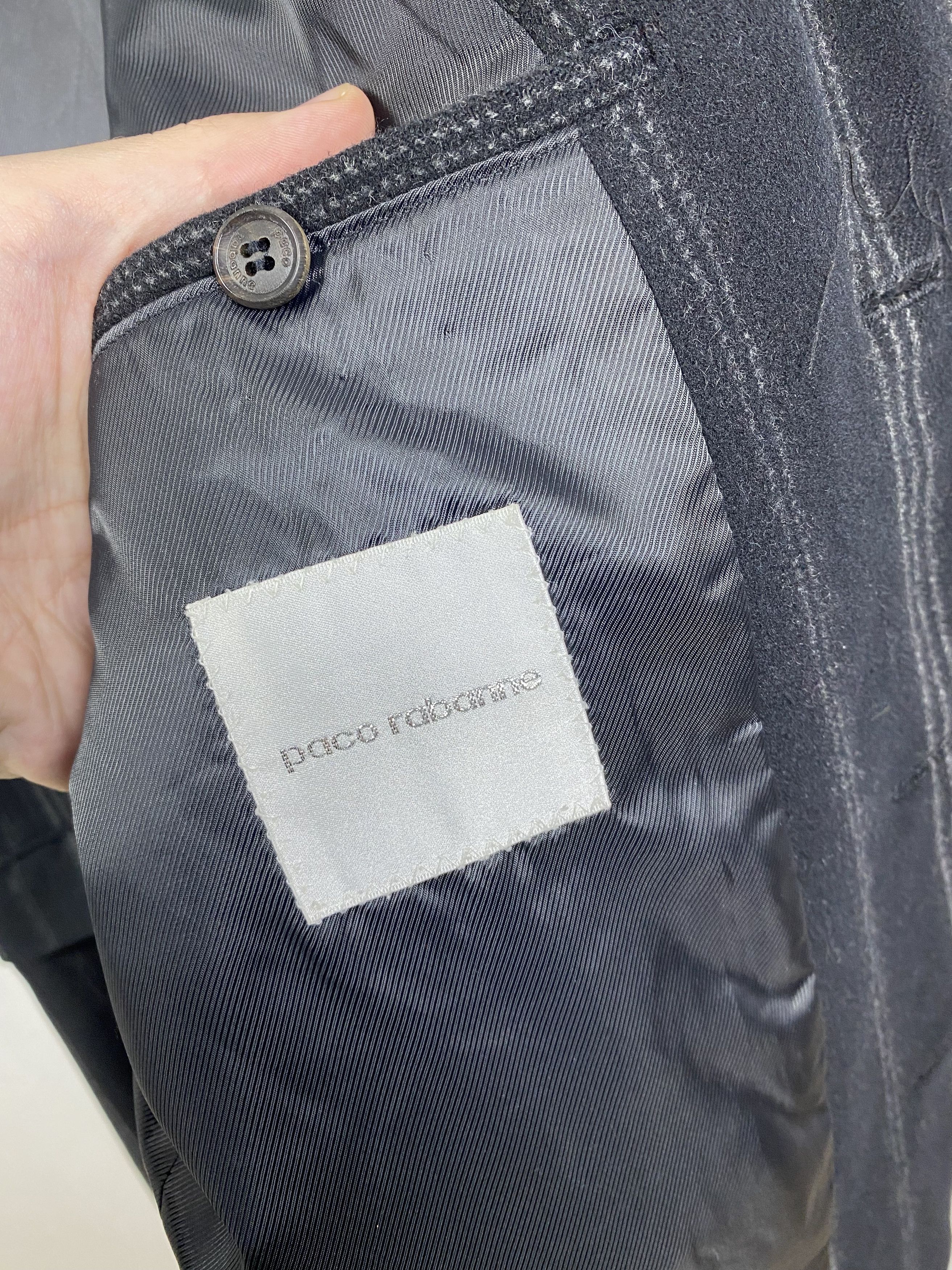 Designer Paco Rabanne Men Wool Striped Coat size M Size US M / EU 48-50 / 2 - 11 Thumbnail
