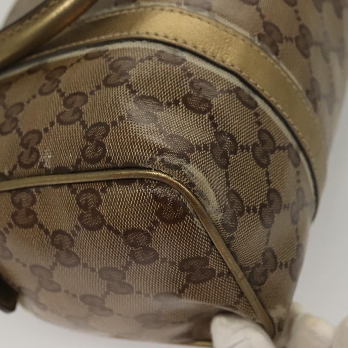 Gucci GUCCI GG Crystal Hand Bag Coated Canvas Brown Gold Size ONE SIZE - 12 Thumbnail