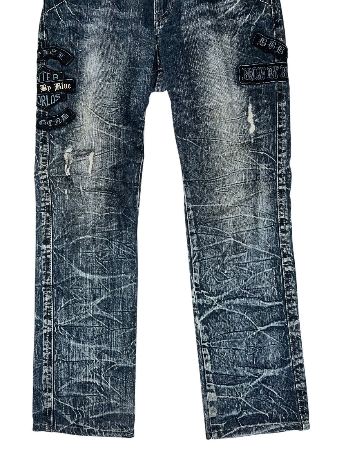 Japanese Brand Japan Brand Blow By Blue Stone Wash Patches Denim Jeans Size US 33 - 4 Thumbnail