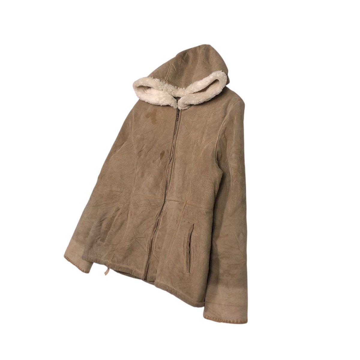 Vintage 🔥VINTAGE BIKER LEATHER JACKET MARVIN RICHARDS BLANKET HOODIE Size L / US 10 / IT 46 - 4 Thumbnail