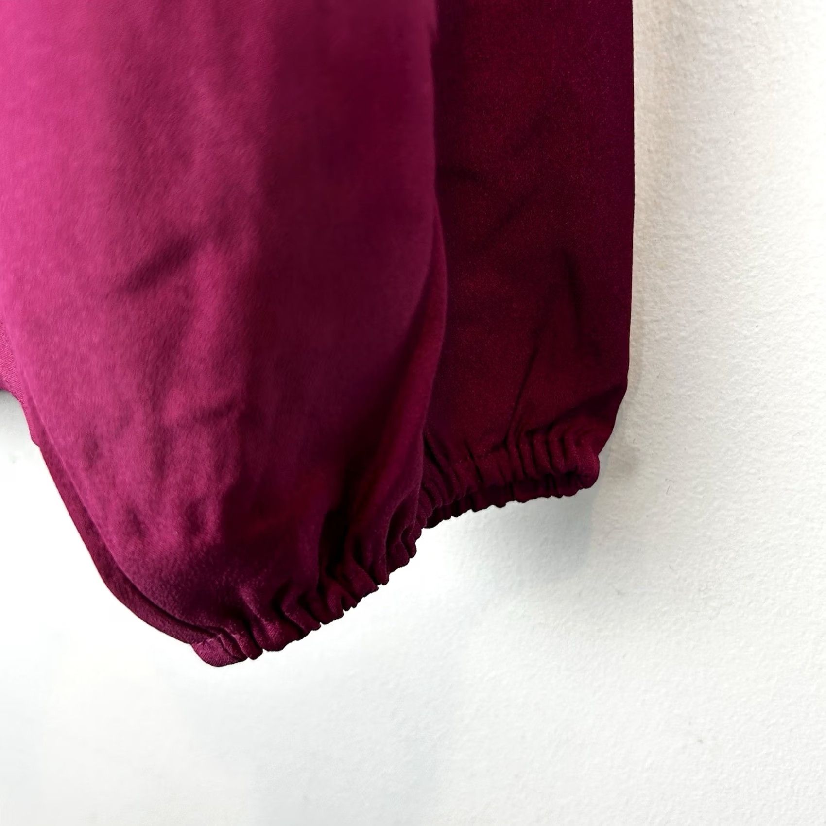 J.Crew J.CREW Blouse Womens XS Puff Sleeve Collared Chiffon Red Tunic Office Casual Read Size XS / US 0-2 / IT 36-38 - 7 Thumbnail