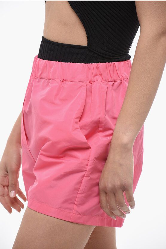 MSGM og1mm0724 Tech Fabric Elastic Shorts in Pink Size 28" / US 6 / IT 42 - 3 Thumbnail