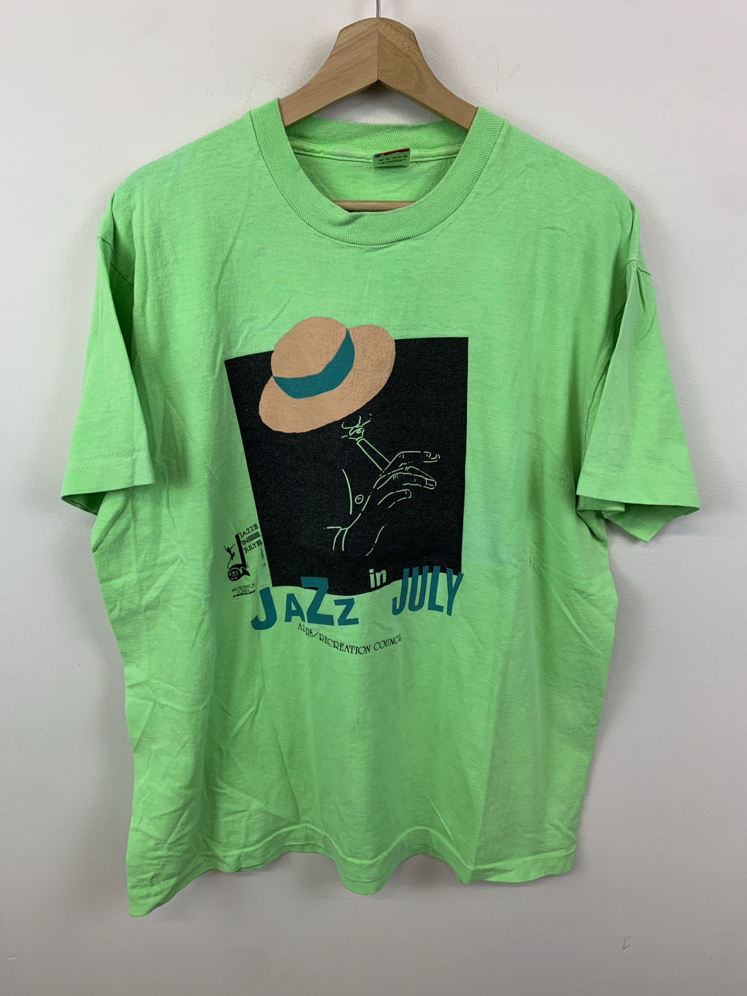 Vintage Vintage Music Tee 1990s Jazz in July Jazz music Single Stitch Tee Shirt Size XL Size US XL / EU 56 / 4 - 1 Thumbnail