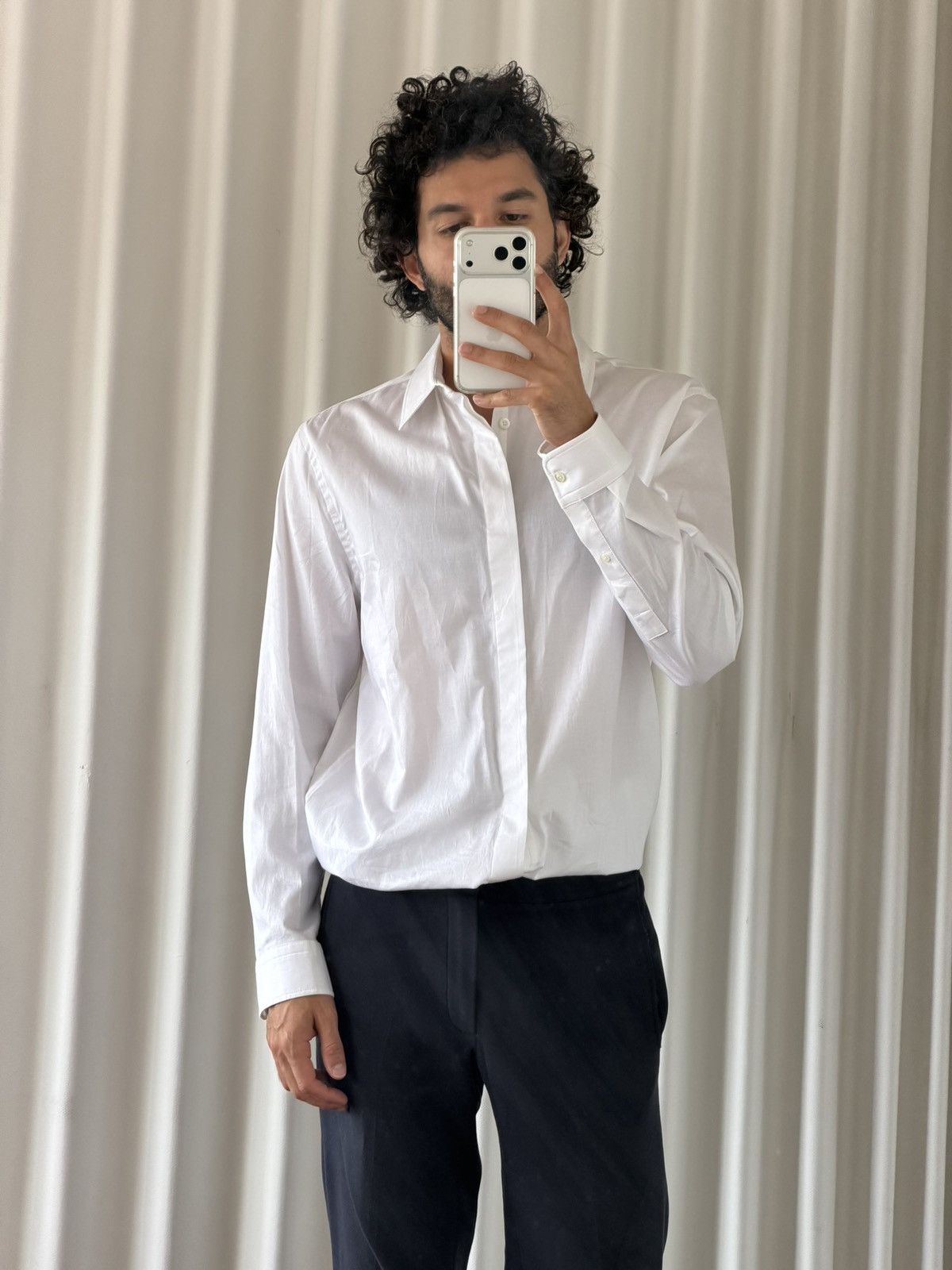 Cos COS White Relaxed Fit Button Up Shirt Size US M / EU 48-50 / 2 - 2 Thumbnail