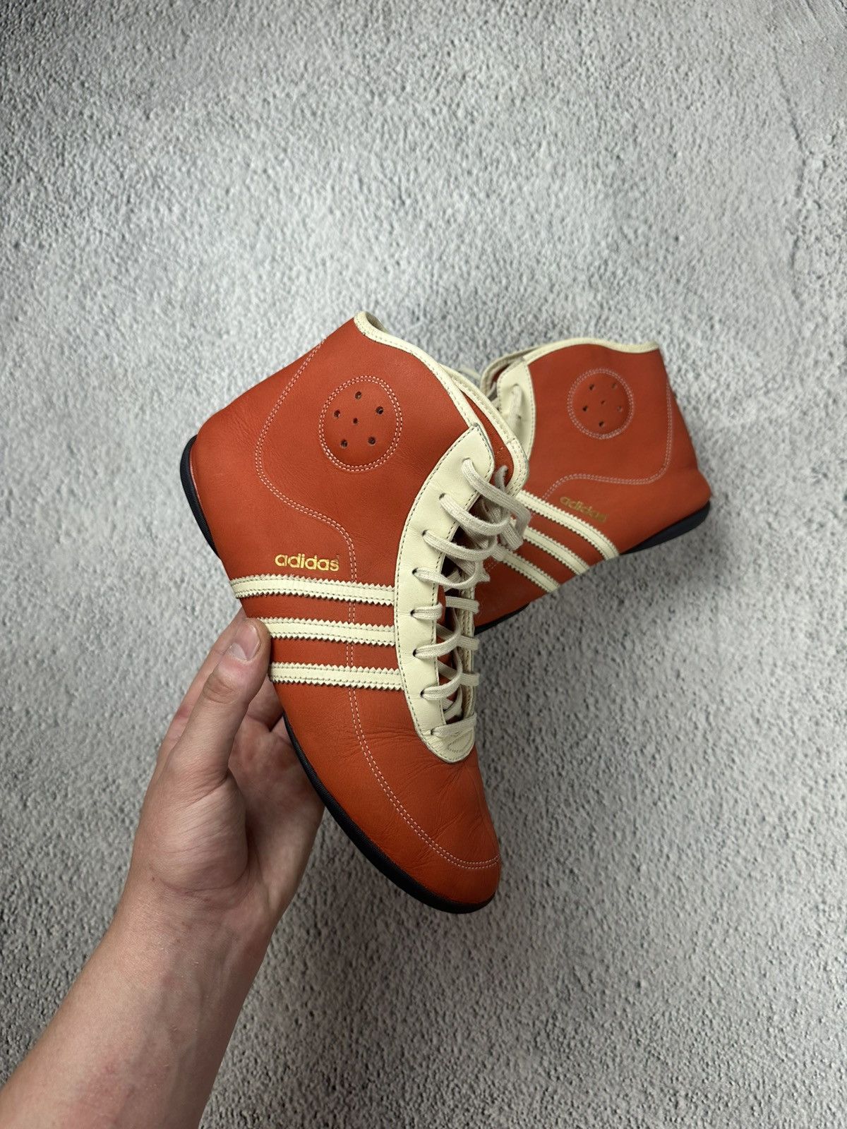 Vintage Adidas Orange Wrestling Boots Rare Y2K