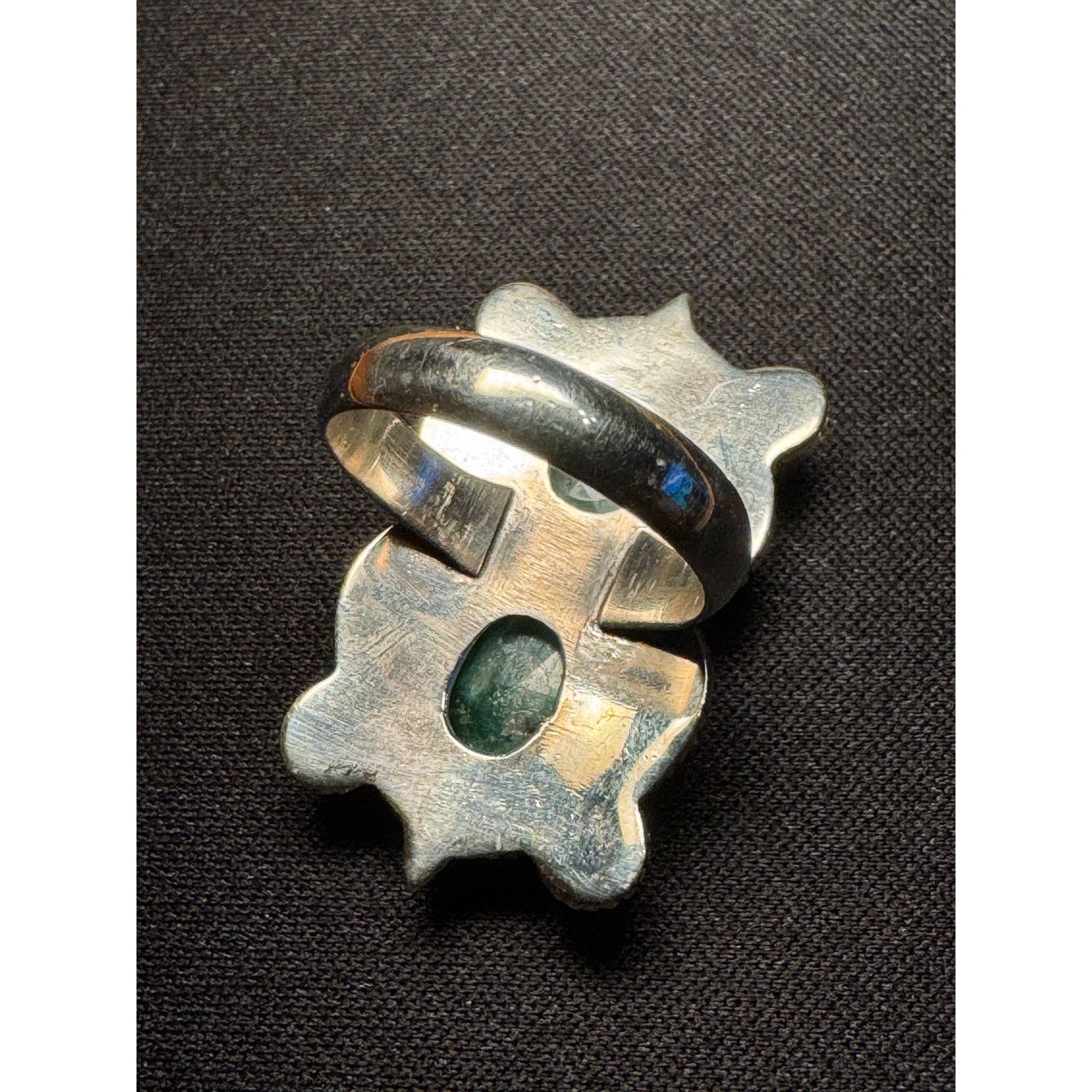 Other Vintage 925 Sterling Silver Double Jadeite Ring Size 7 Size ONE SIZE - 5 Thumbnail