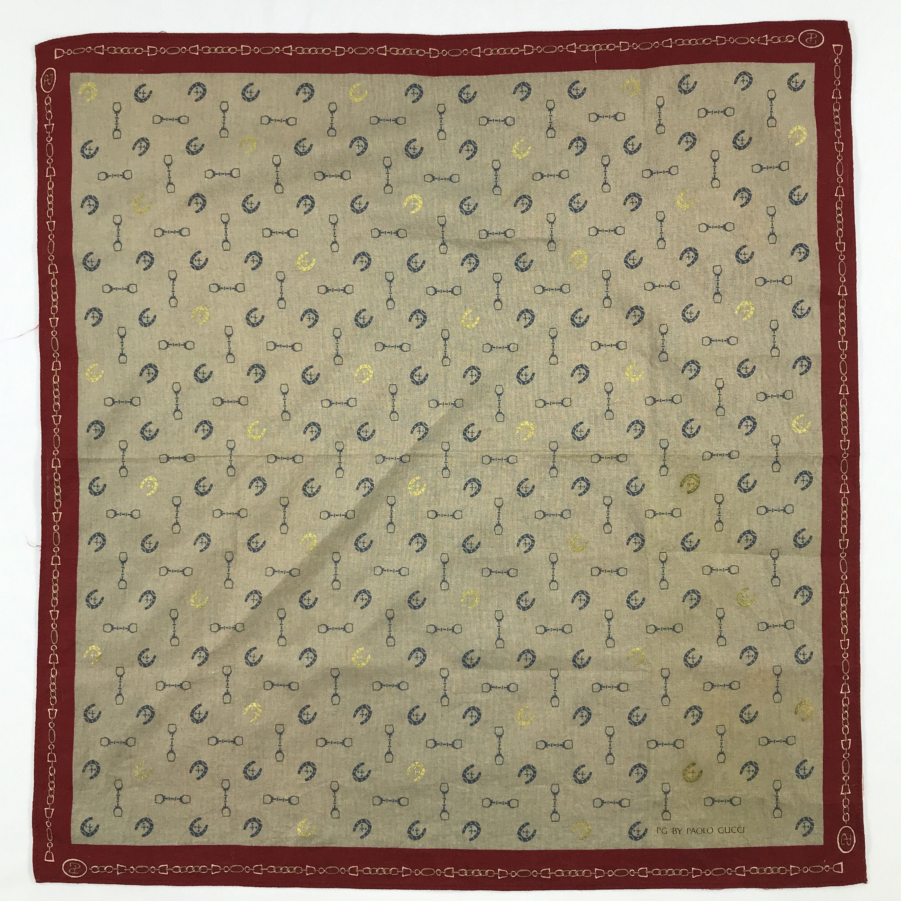 Paolo Gucci × Vintage Paolo Gucci Bandana / Handkerchief / Neckerchief - S2520 Size ONE SIZE - 1 Thumbnail