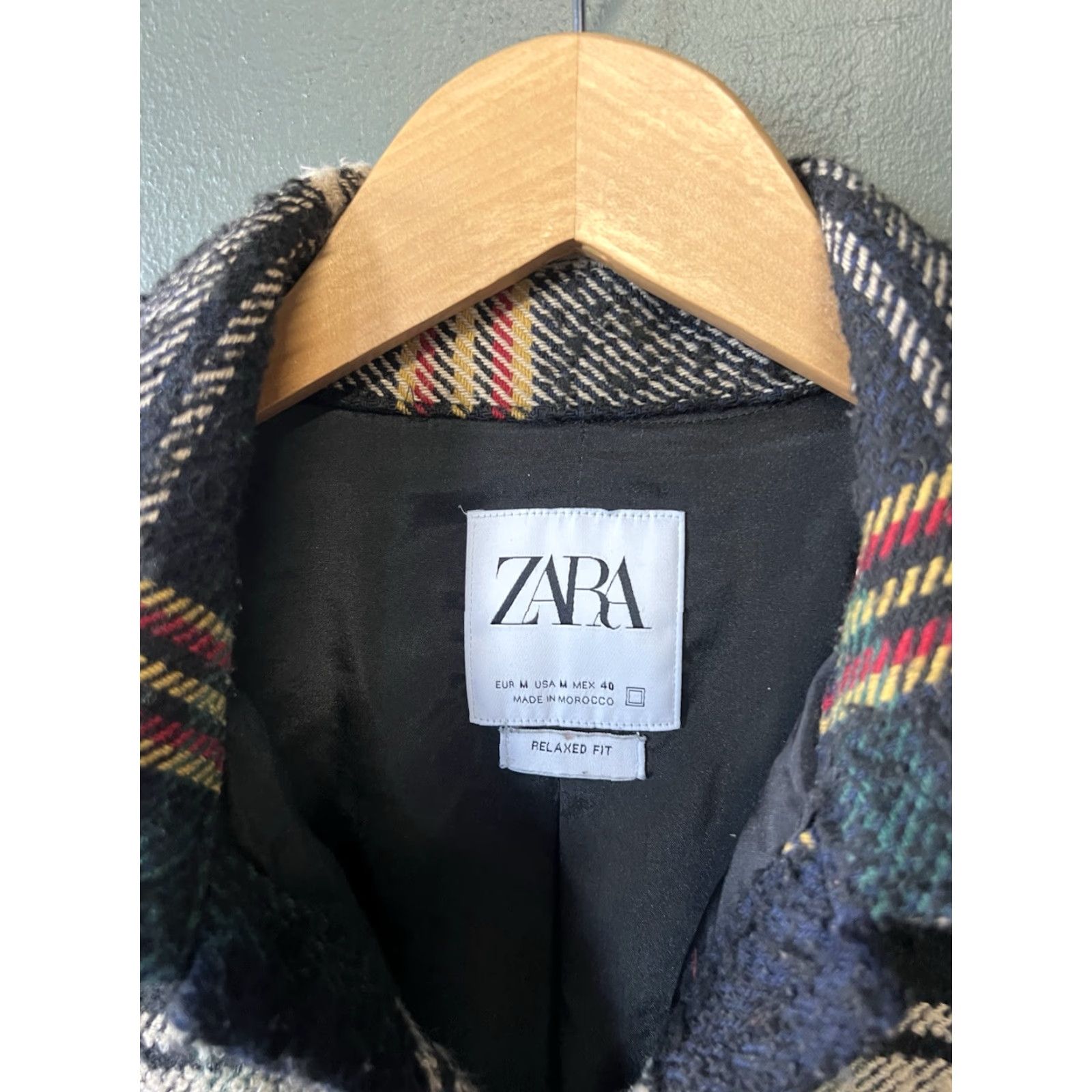 Zara Zara Womens Jacket Blue Plaid Button Up Knit Size Medium Size M / US 6-8 / IT 42-44 - 3 Thumbnail
