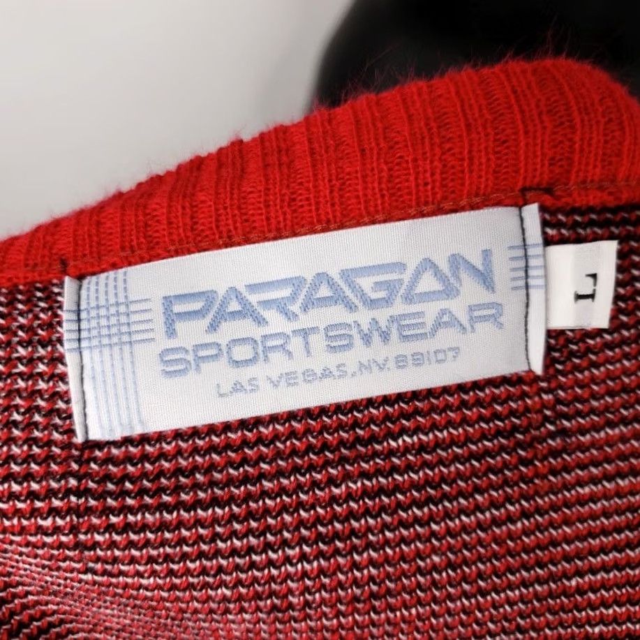 Vintage VINTAGE Paragon Sams Town Vegas Sweater Mens Size Large Red 80s Casino Made In USA V Neck Sweater Size US L / EU 52-54 / 3 - 5 Thumbnail
