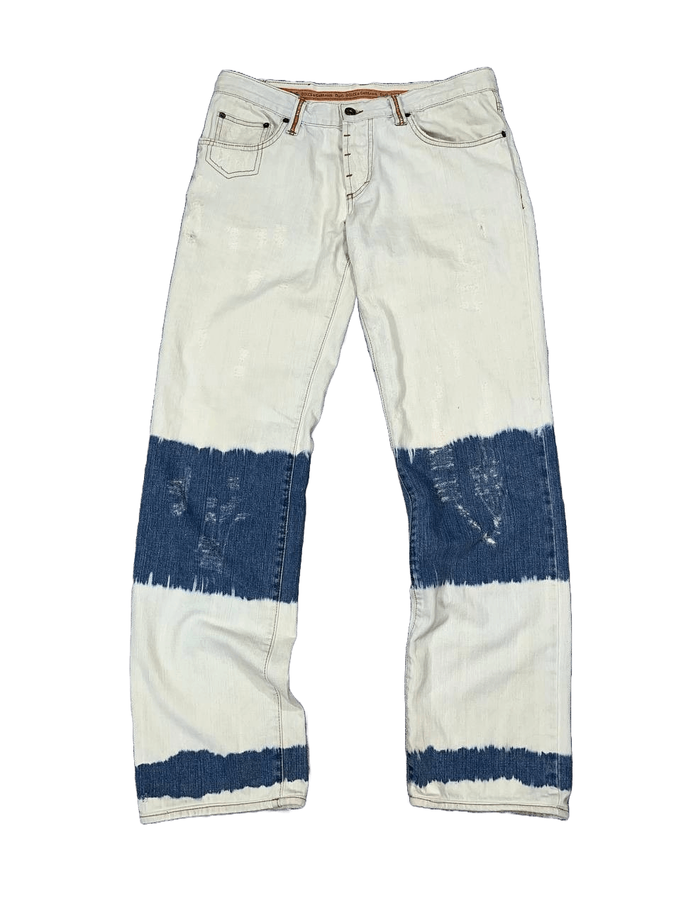 Dolce & Gabbana 00s Archive Dolce & Gabbana Bleached Tie-dye Denim PANTS Size US 33 - 1 Thumbnail
