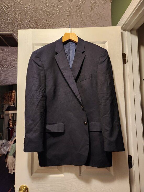Joseph Abboud Joseph ABBOUD men's navy 100%wool sport coat blazer 50R Size 50R - 2 Thumbnail