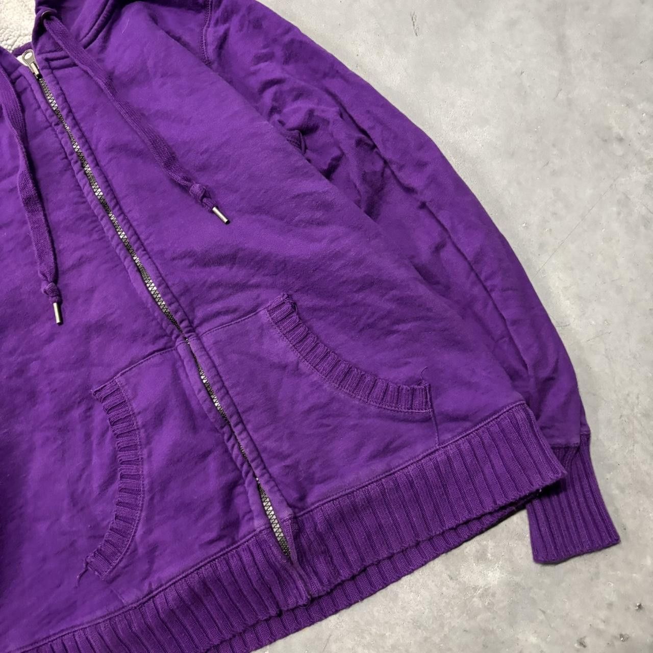 Japanese Brand × Vintage Crazy Vintage Y2K/2000s Cute Purple Sherpa Lined Zip Up Hoodie! Size S / US 4 / IT 40 - 4 Thumbnail
