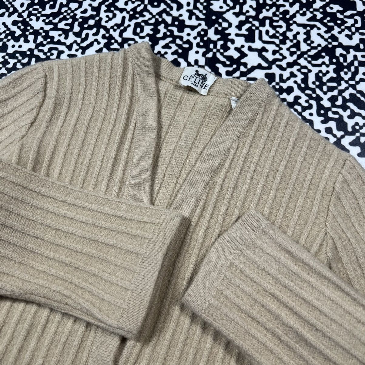 Celine Vintage 90s CELINE Paris Wool Cardigan Luxury Retro Style Size XS / US 0-2 / IT 36-38 - 11 Thumbnail