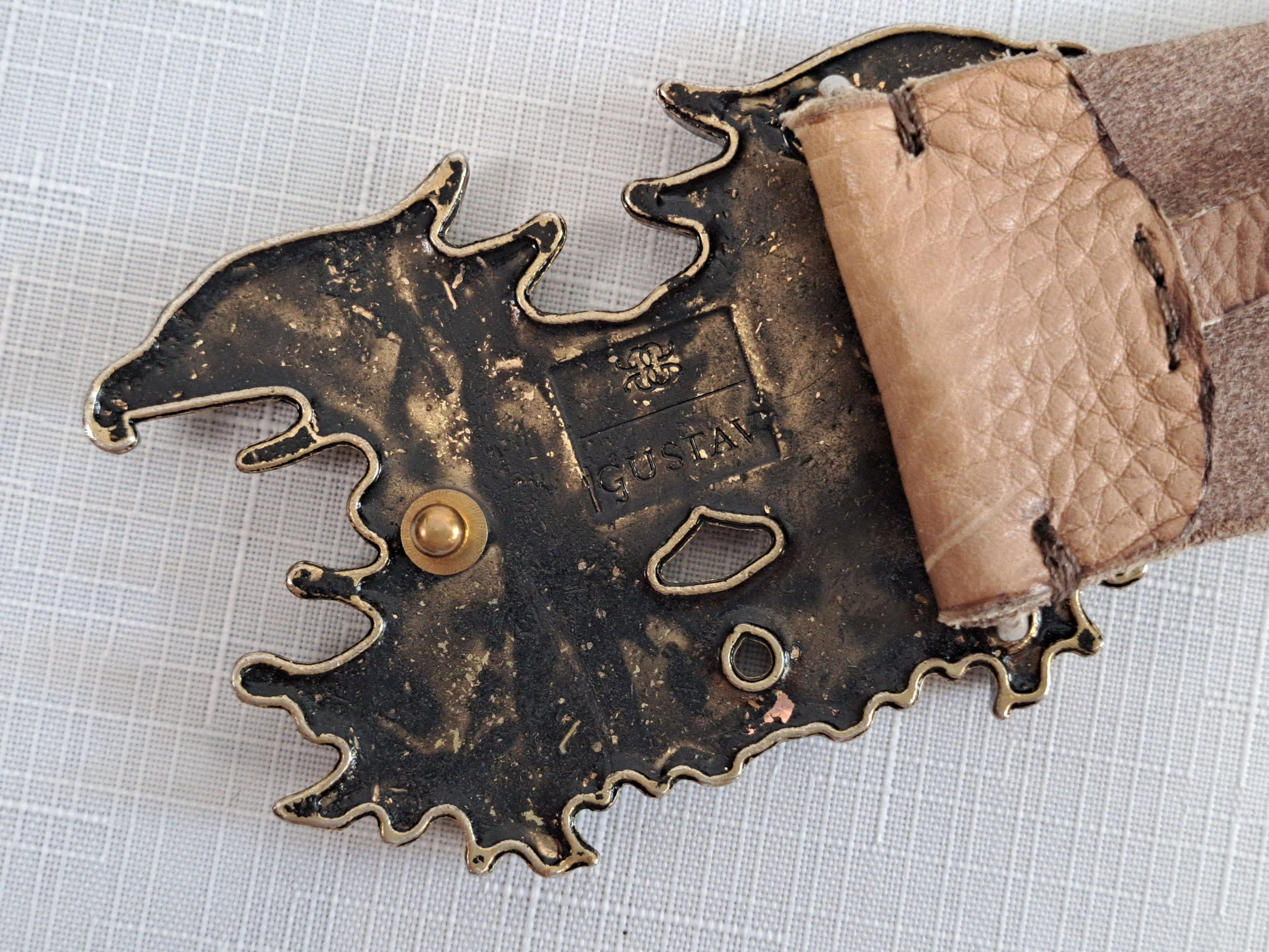 Designer GUSTAV designer leather belt. Size ONE SIZE - 11 Thumbnail