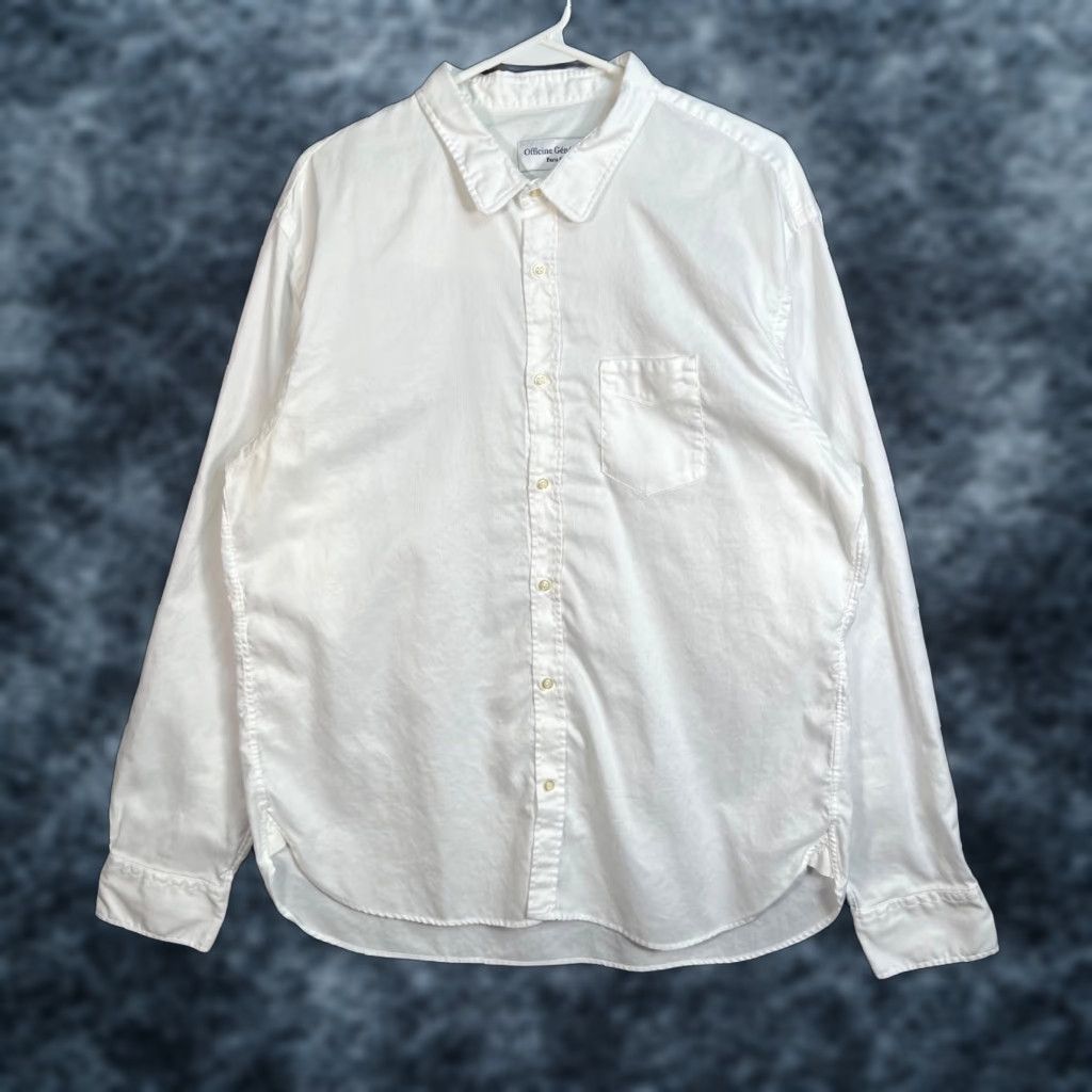 Vintage Officine Générale Shirt Button-Up Mens XXL White 100% Cotton Long Sleeve Casual Size US XXL / EU 58 / 5 - 1 Thumbnail