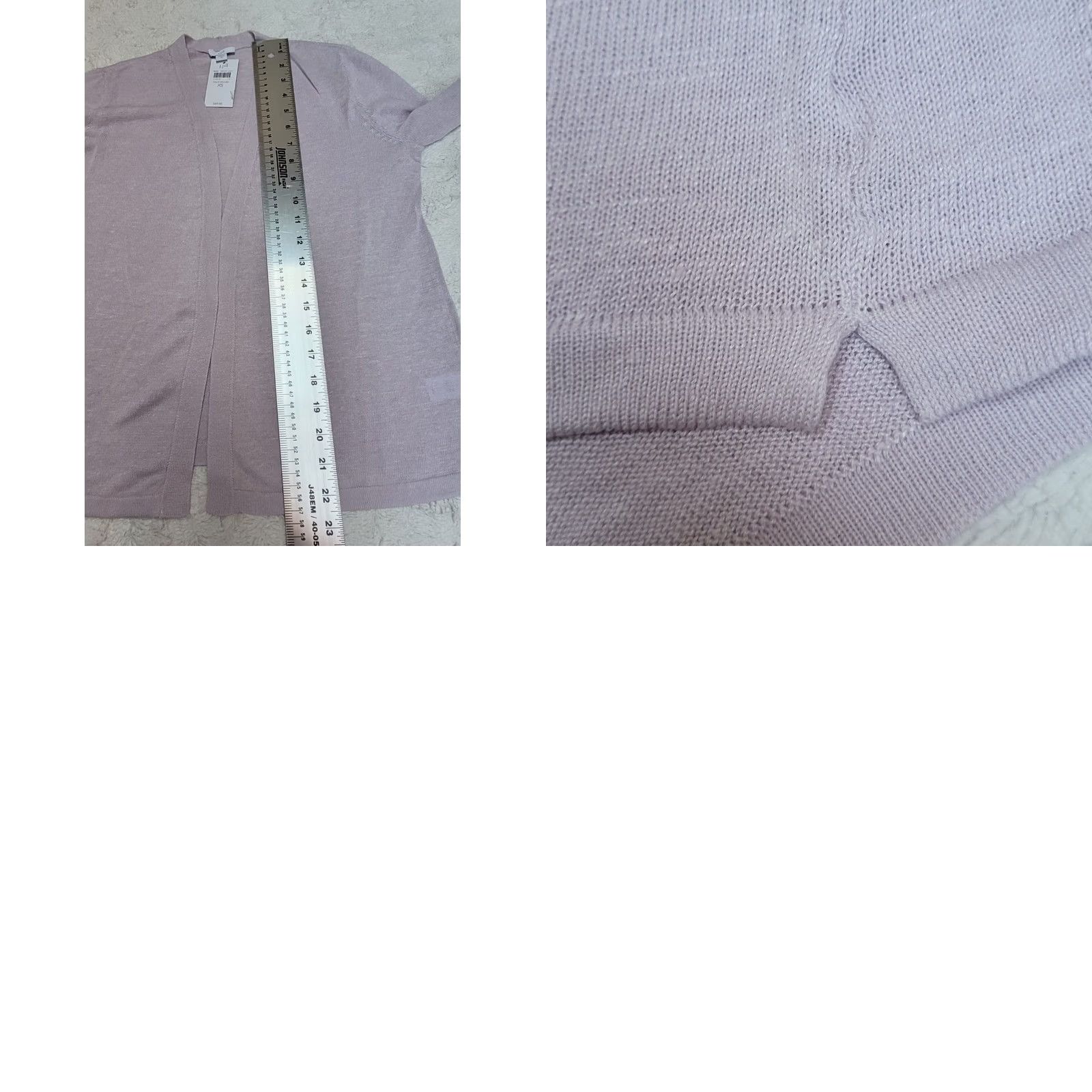 J. Jill J.Jill Womens Sweater Cardigan XS Lavender Linen Blend Open-Front Knit Casual Classic Autumn Size XS / US 0-2 / IT 36-38 - 8 Thumbnail