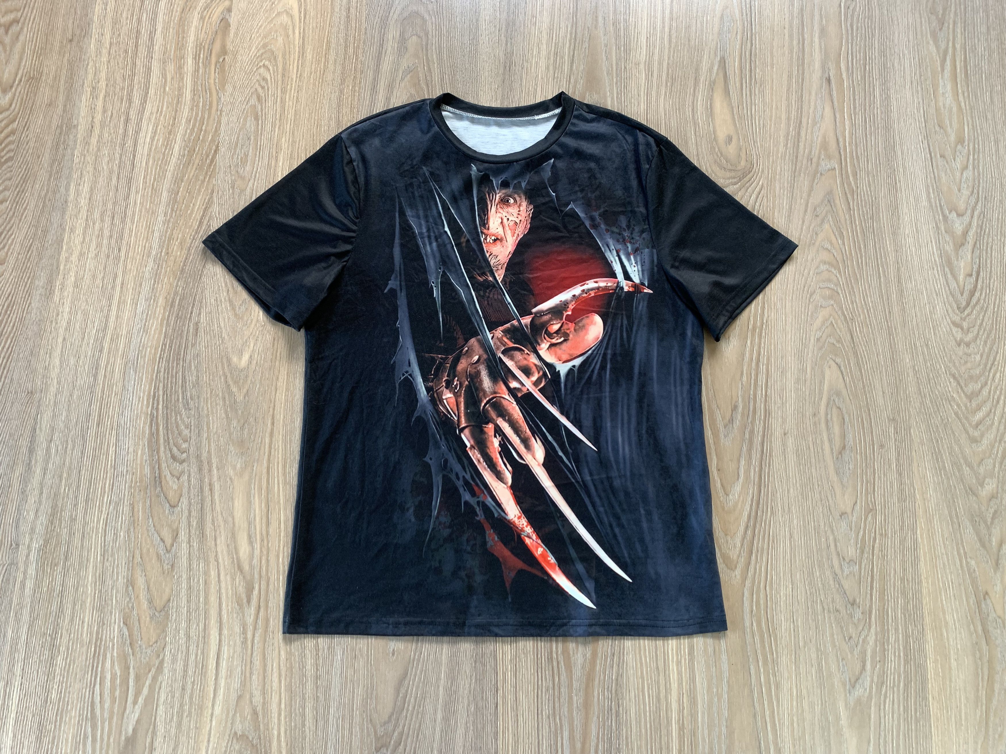 Expert Horror Freddy Krueger Claws Friday The 13 Big Print T-Shirt Size US L / EU 52-54 / 3 - 9 Thumbnail