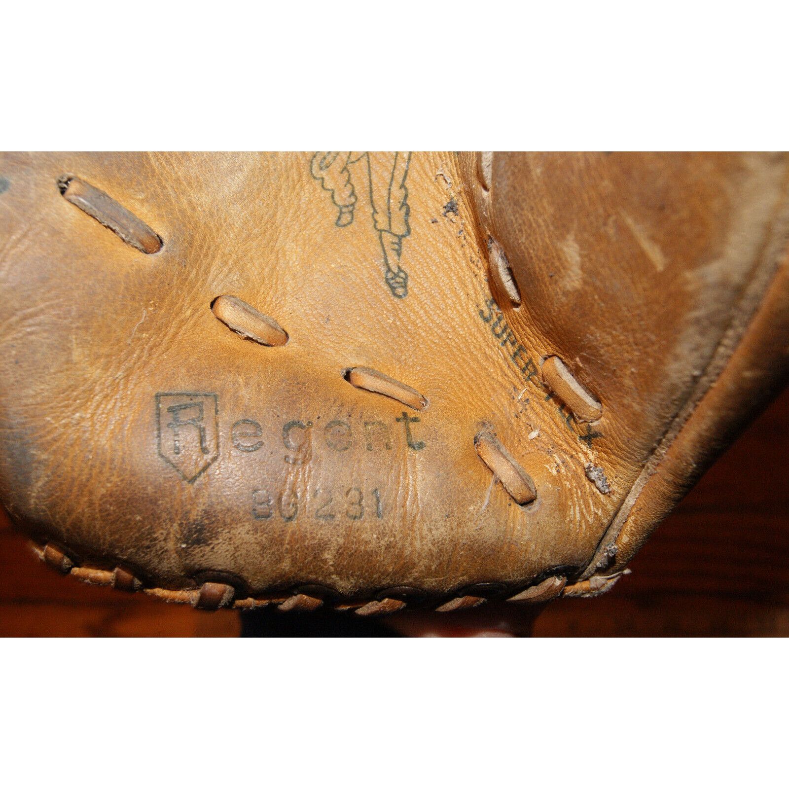 Other VTG Regent 1960s Leather Baseball Glove BG231 RT Hand Throw Size ONE SIZE - 4 Thumbnail