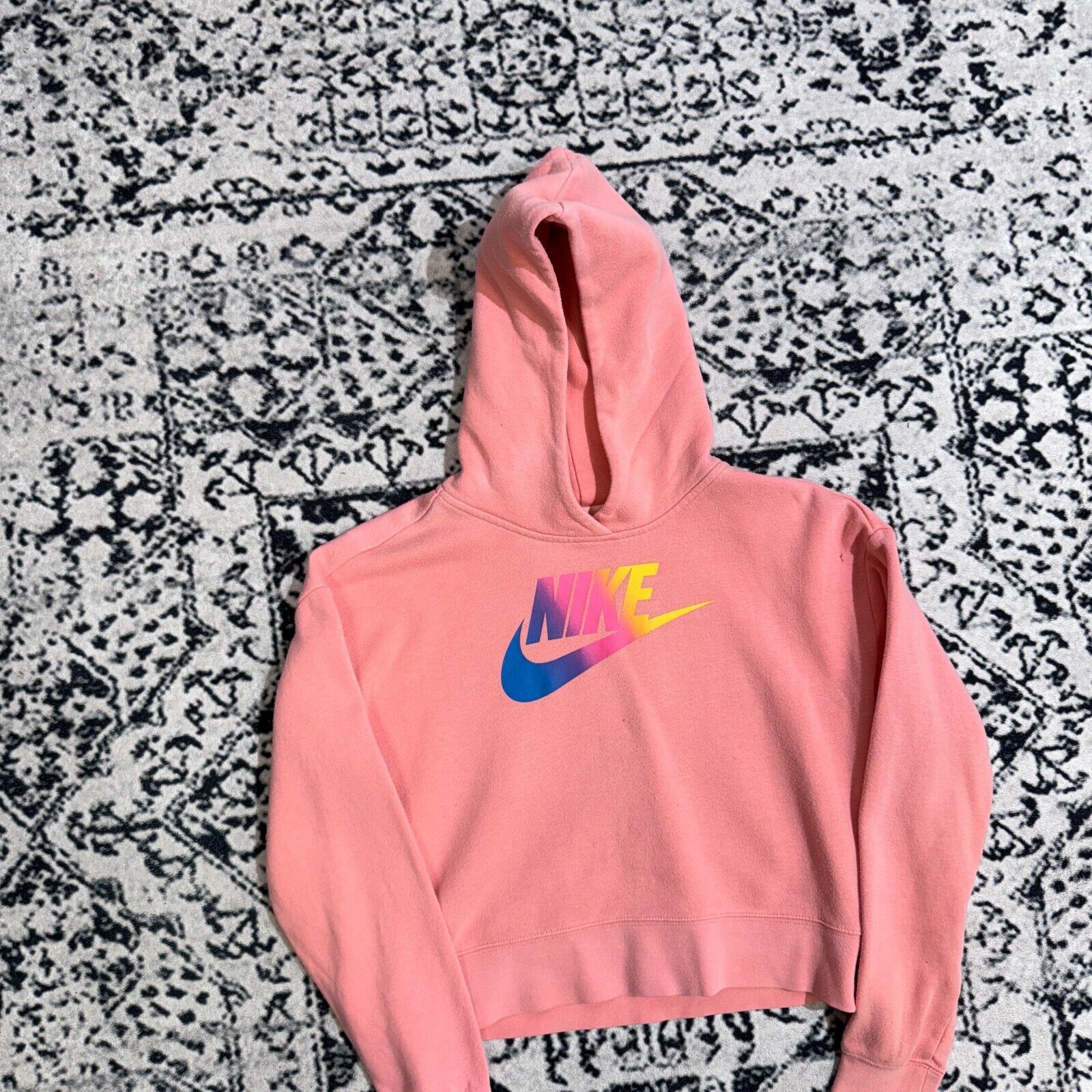 Nike × Vintage Vintage Nike Peach Cotton Hoodie Size S 90s Centre Swoosh Size US S / EU 44-46 / 1 - 3 Thumbnail