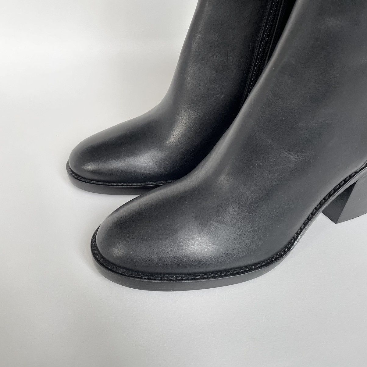 Ann Demeulemeester Black Leather Heeled Boots Size US 10 / IT 40 - 6 Thumbnail