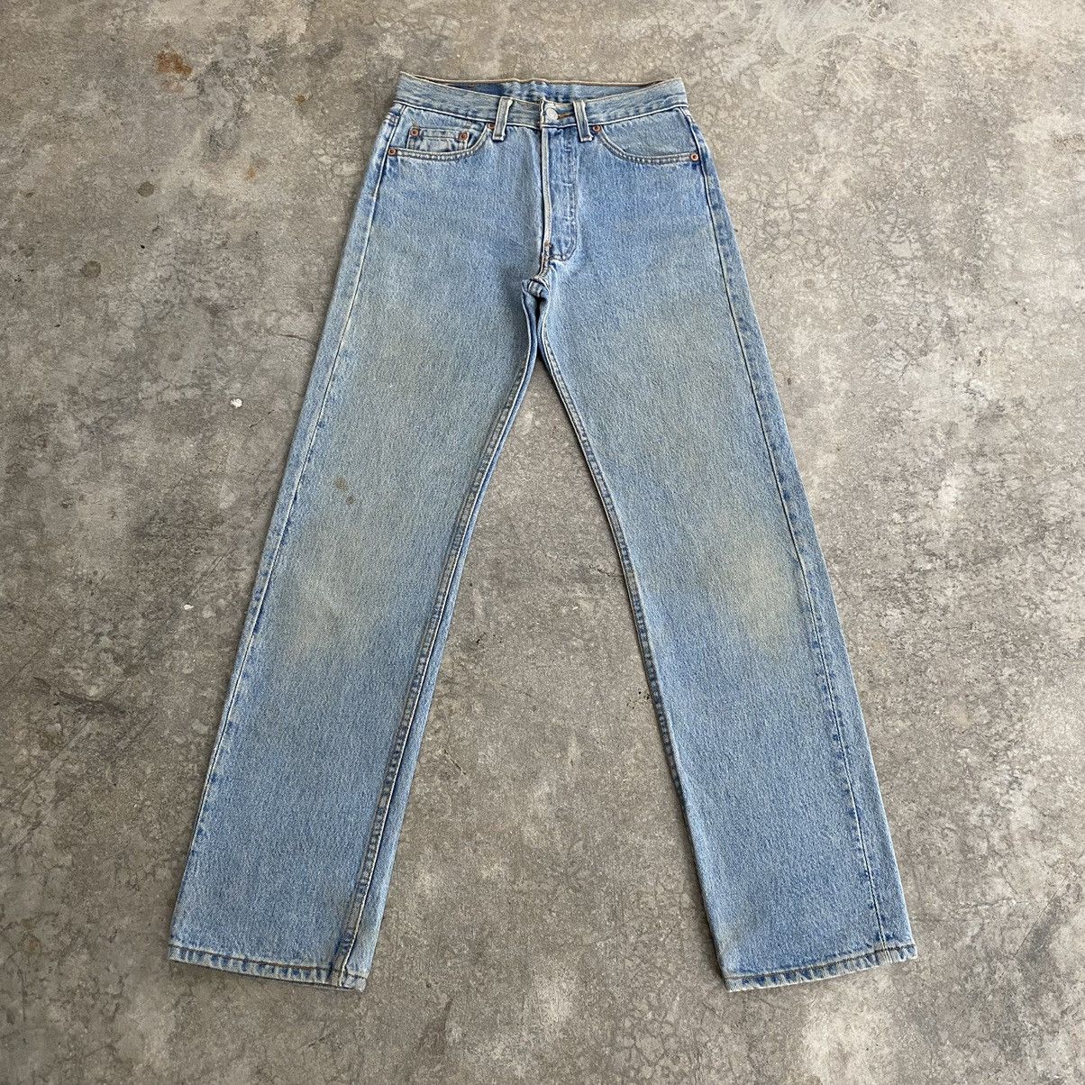 image of Size 27X29.5 Vintage 1994 Levis 501 Light Blue Denim Jeans, Men's