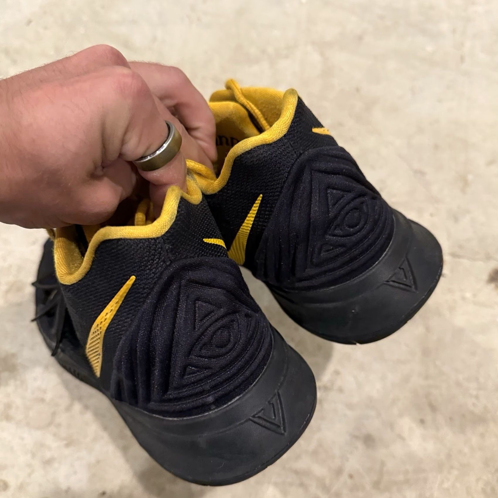 Nike Nike Kyrie 5 iD Sneaker - Size 12 - Black And Yellow - Multicolor - Men - Athletic - AV7917-XXX Size ONE SIZE - 7 Thumbnail