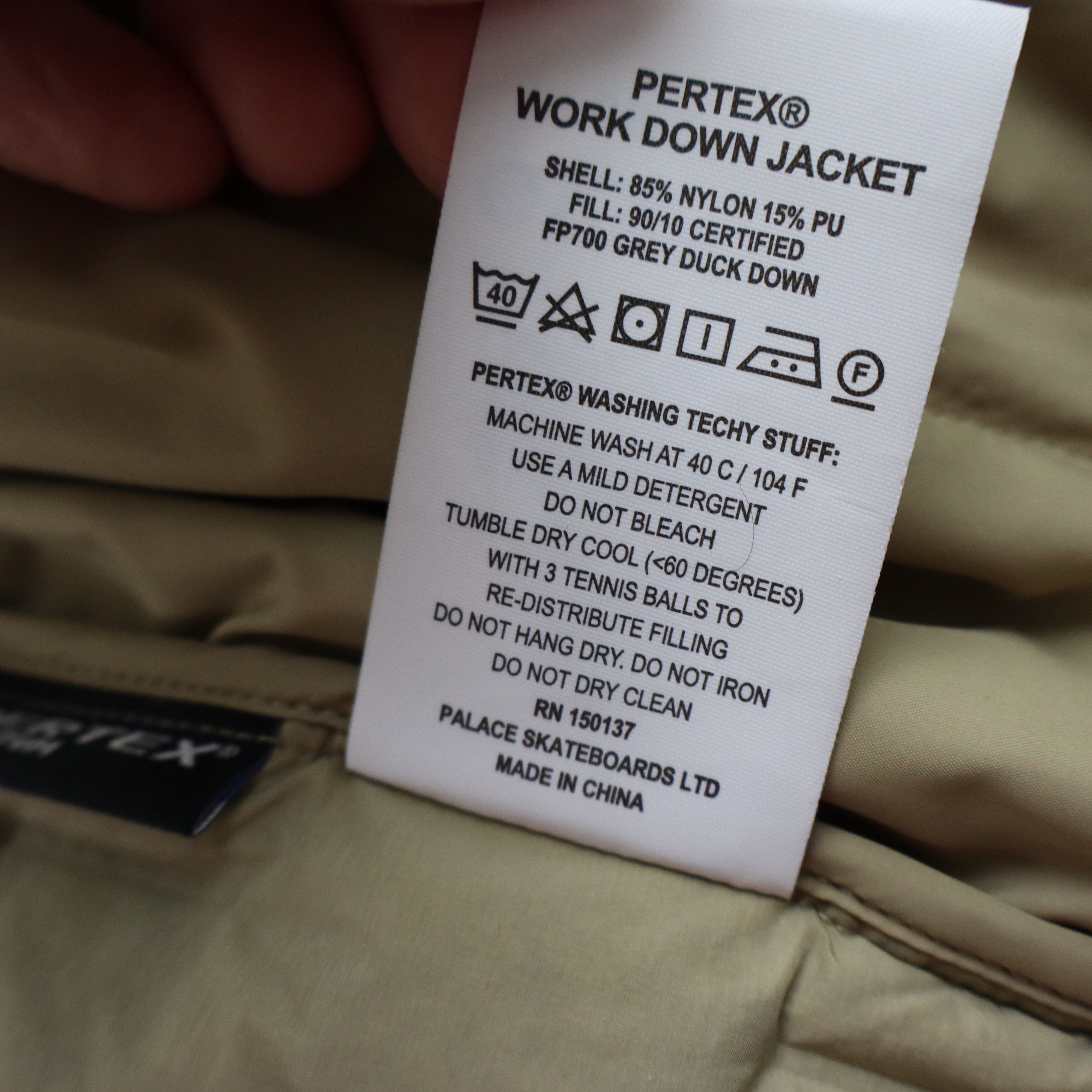 Palace × Supreme Palace Pertex Work Down Puffer Coat Jacket Mens Large Tan Size US L / EU 52-54 / 3 - 12 Thumbnail