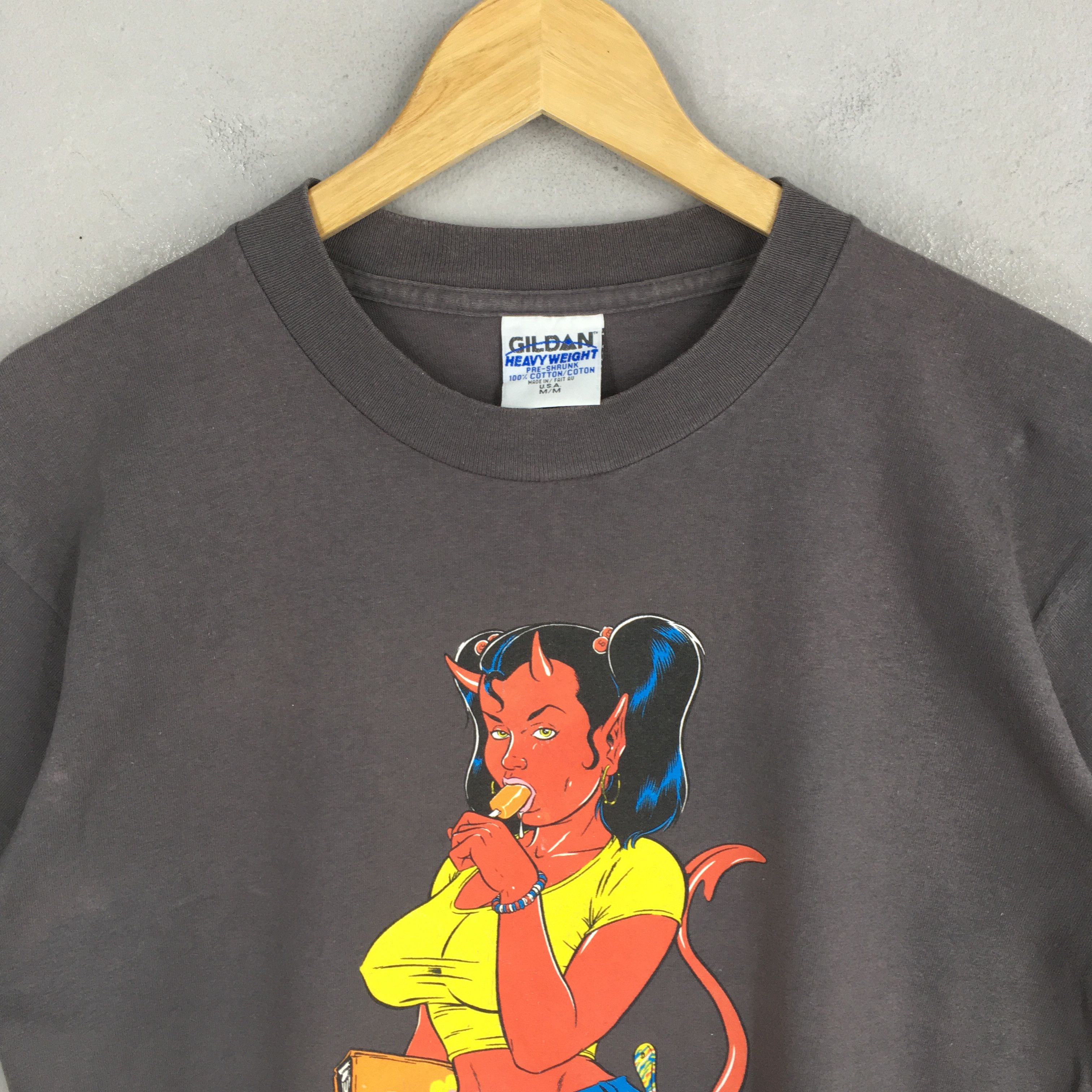 Band Tees × Vintage Vintage 90's Coop Stone Temple Pilots Pop Art Devil Girl Tee Size US M / EU 48-50 / 2 - 2 Thumbnail