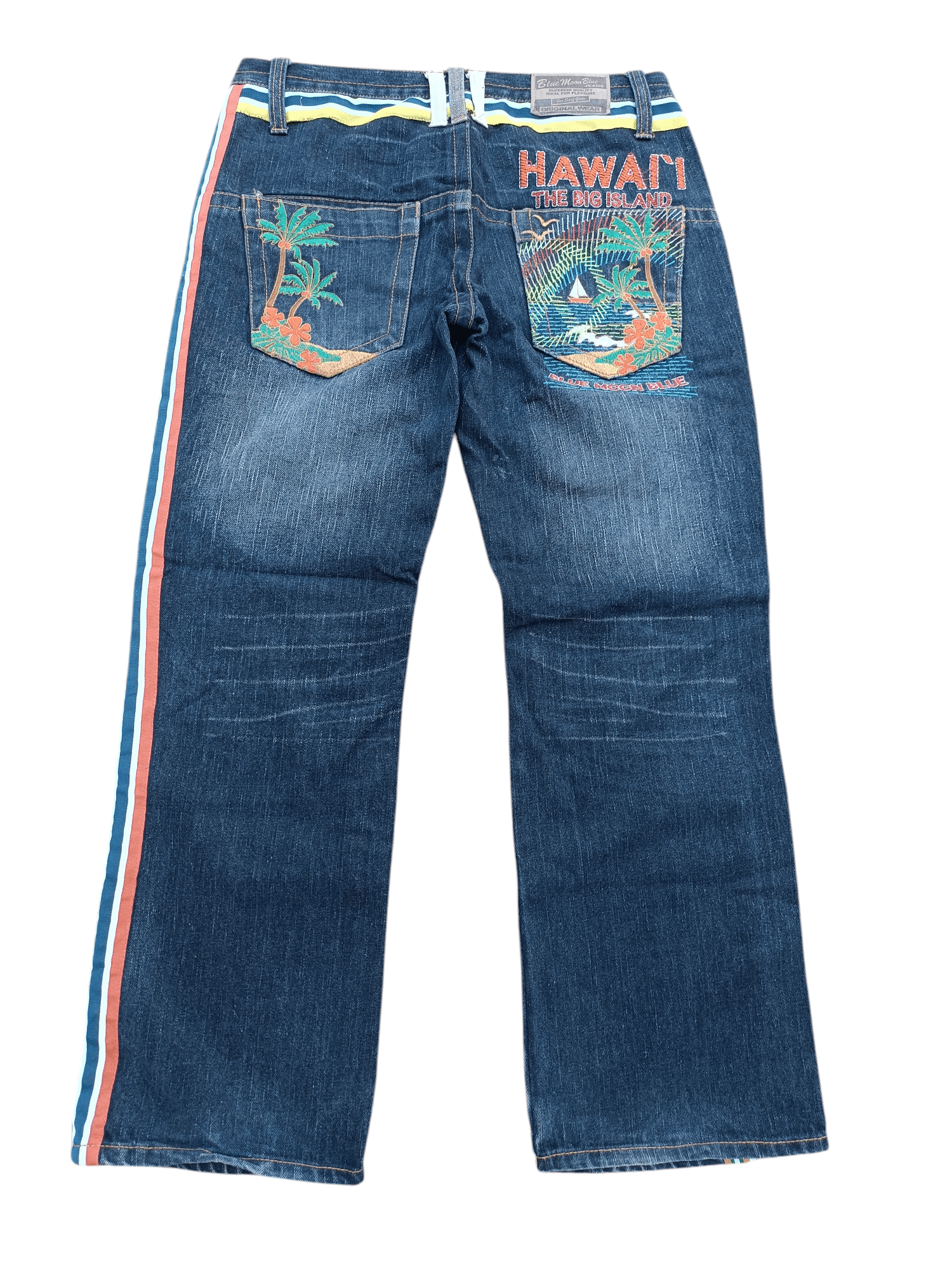 Designer VTG BLUE MOON BLUE SIDE STRIPE EMBROIDERY STYLE DESIGN DENIM Size US 30 / EU 46 - 15 Thumbnail