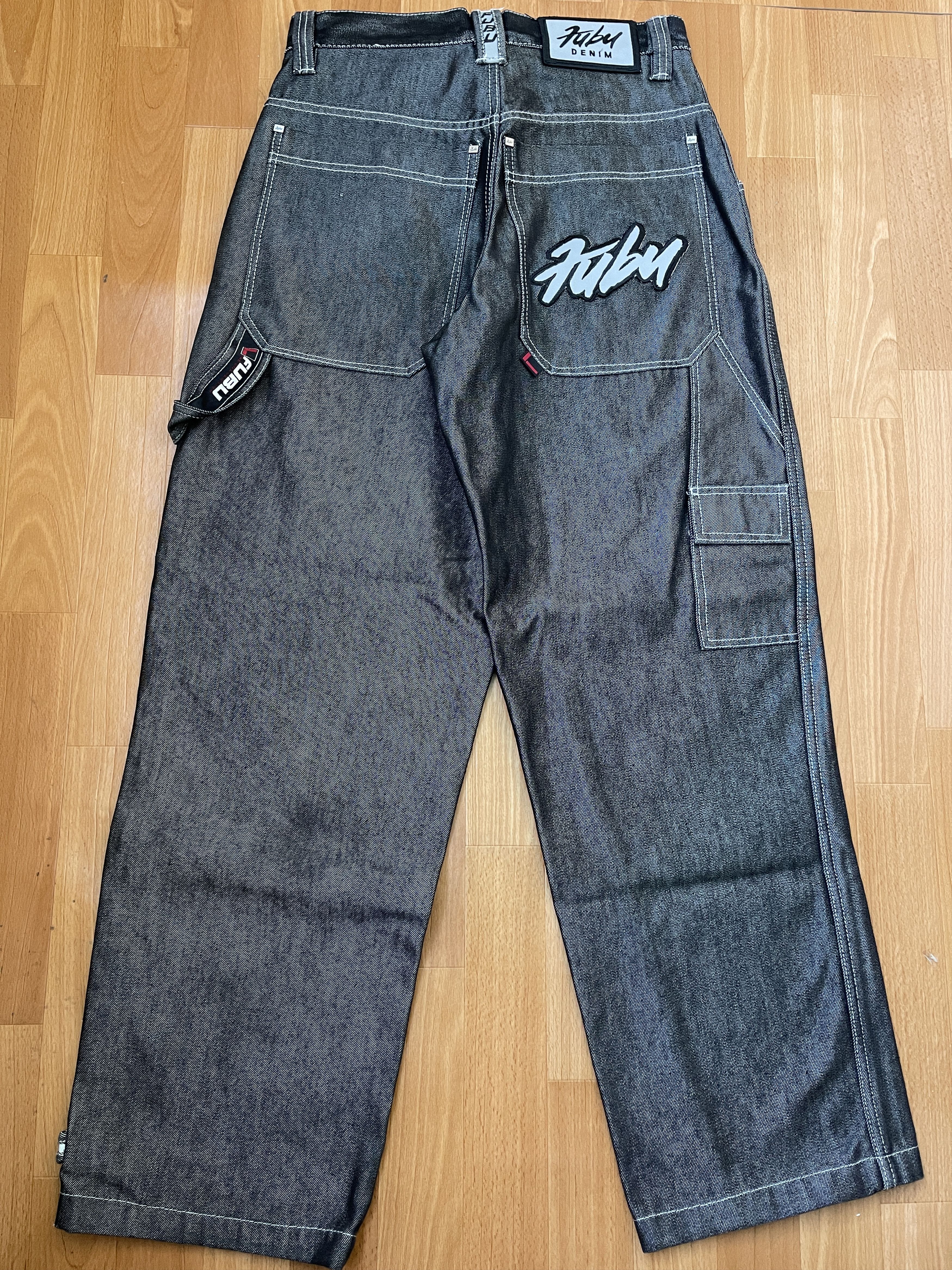 Fubu FUBU jeans shiny vintage baggy jeans silver metallic size 30 Size US 30 / EU 46 - 1 Thumbnail