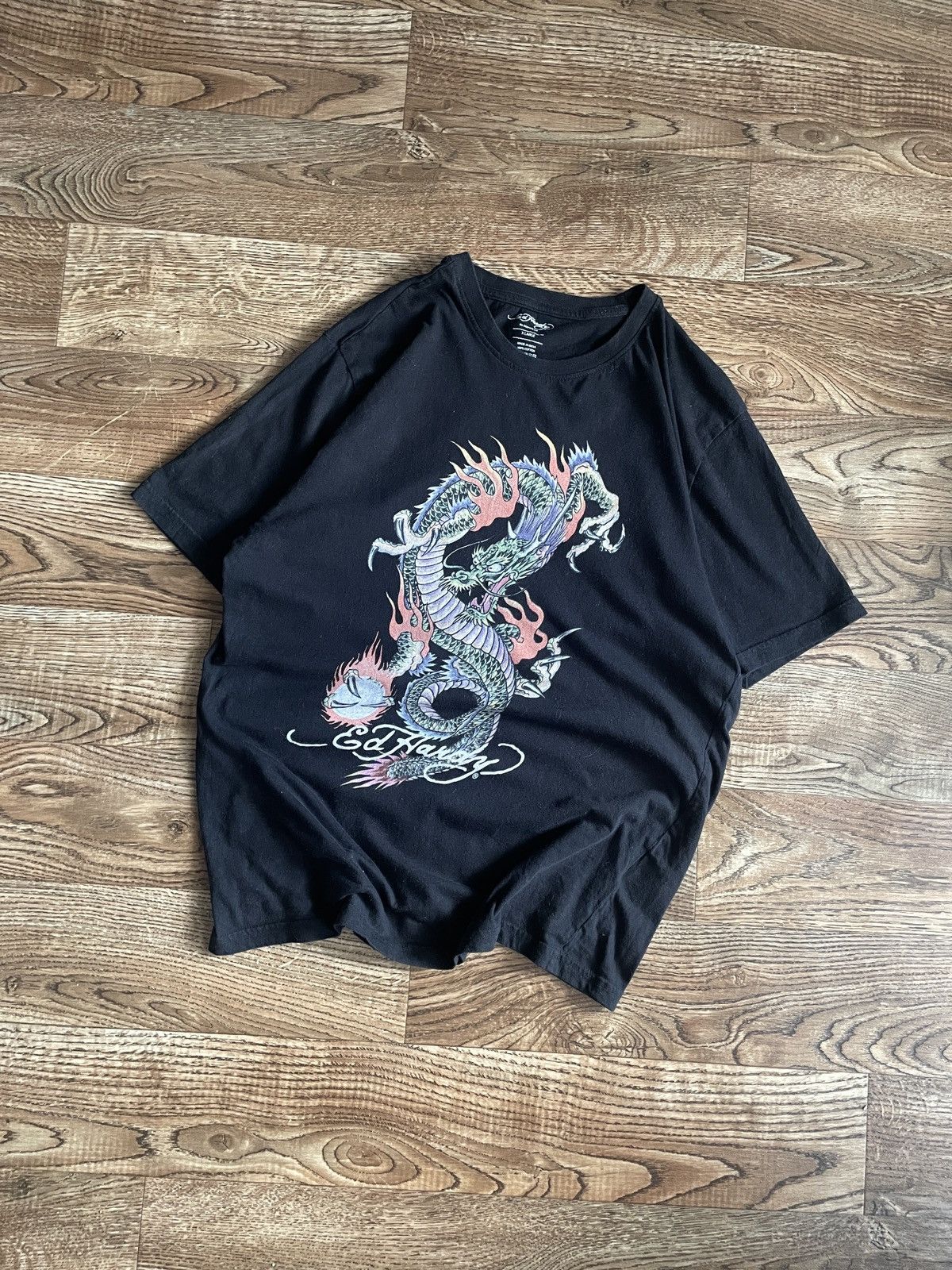 Ed Hardy × Japanese Brand × Vintage Rare Mens Vintage Ed Hardy T-shirt big logo Dragon Tee Y2K Size US XL / EU 56 / 4 - 1 Thumbnail