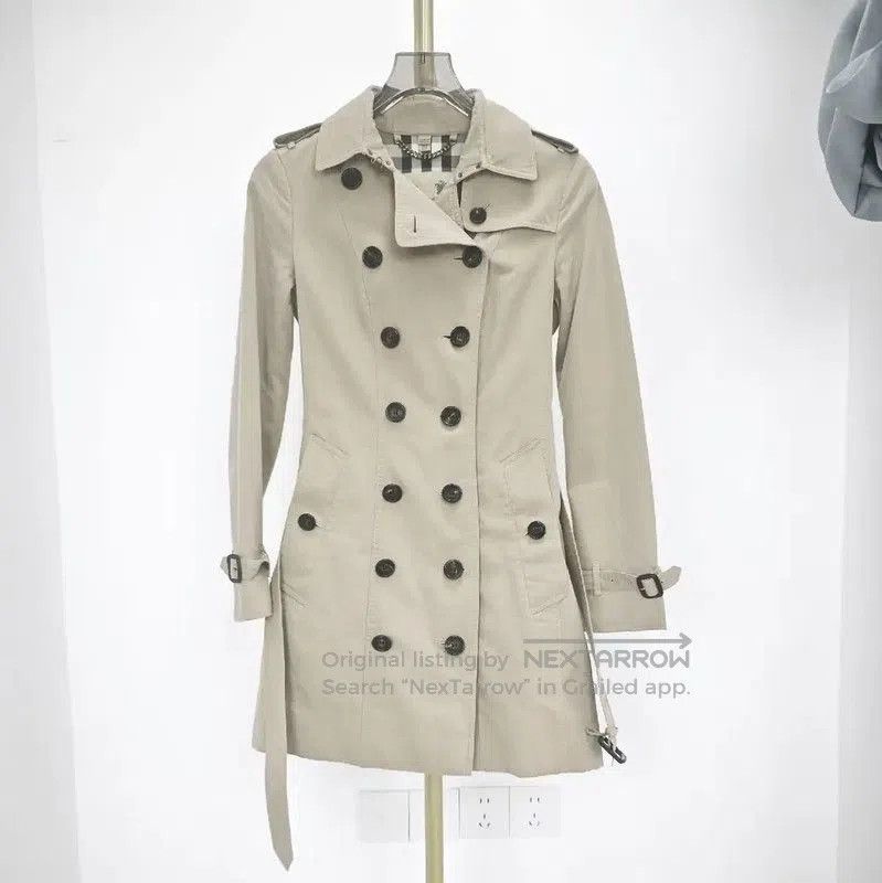 Burberry Burberry Women's Khaki Cotton Mid-Length Trench Coat. Size S / US 4 / IT 40 - 1 Thumbnail