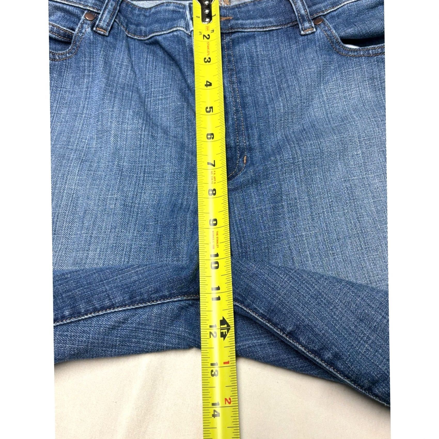 Eileen Fisher Eileen Fisher Organic Cotton Stretch Straight Leg Blue Jeans Women 12 W33 L26 Size 29" - 7 Thumbnail
