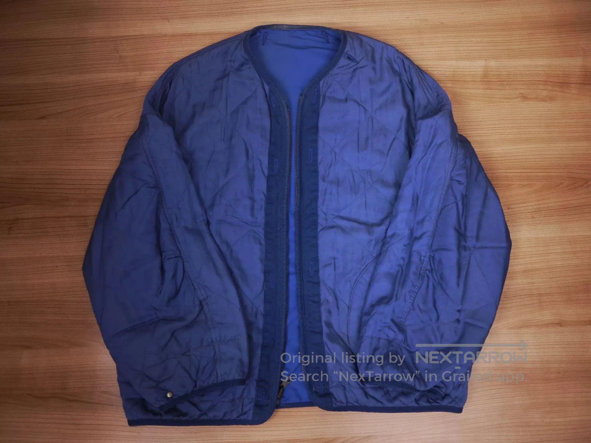 visvim iris jacket in navy blue.