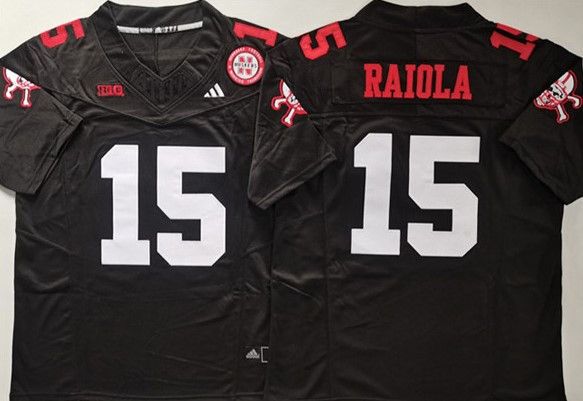 Men's Nebraska Cornhuskers #15 Dylan Raiola Black Jersey