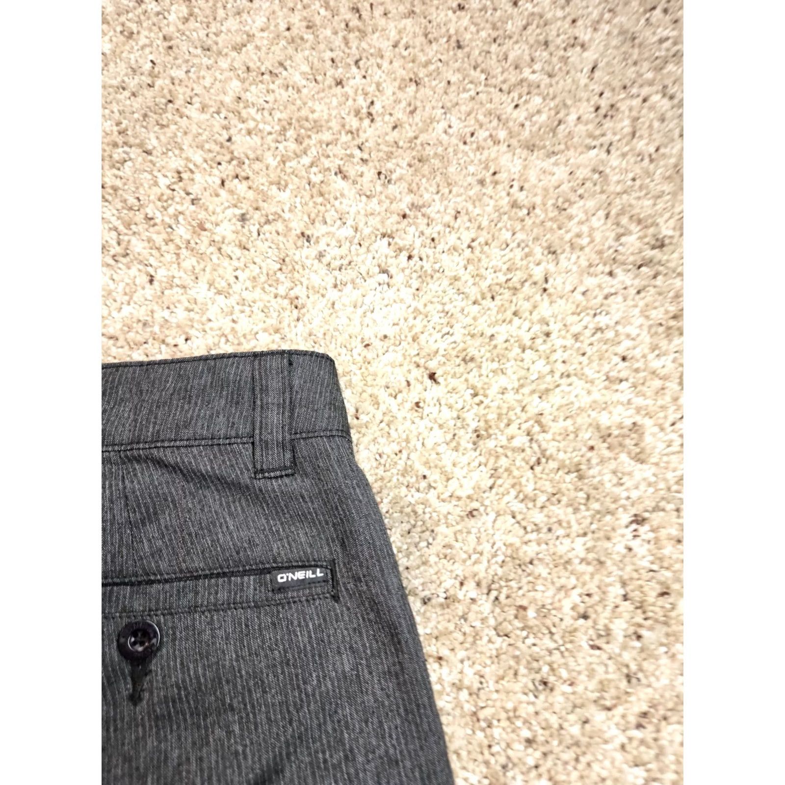 O'Neill O'Neill Chino Shorts Mens 34 Gray 10" Inseam Pockets Vintage: No Casual Plaid Pattern 5-Pocket Design Front Zip Charcoal Gray Size US 34 / EU 50 - 6 Thumbnail