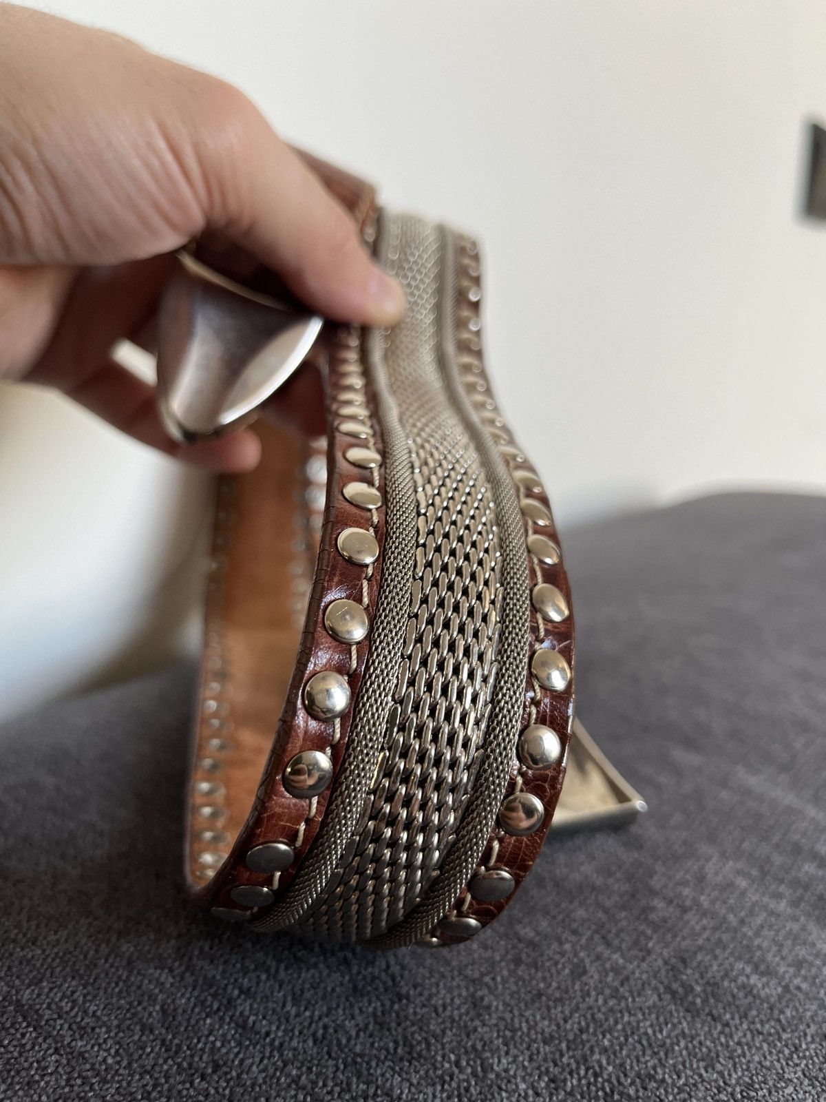 Cowboy Equipment Cheval Design Studio Super Heavy Leather Metallic Belt Size ONE SIZE - 12 Thumbnail