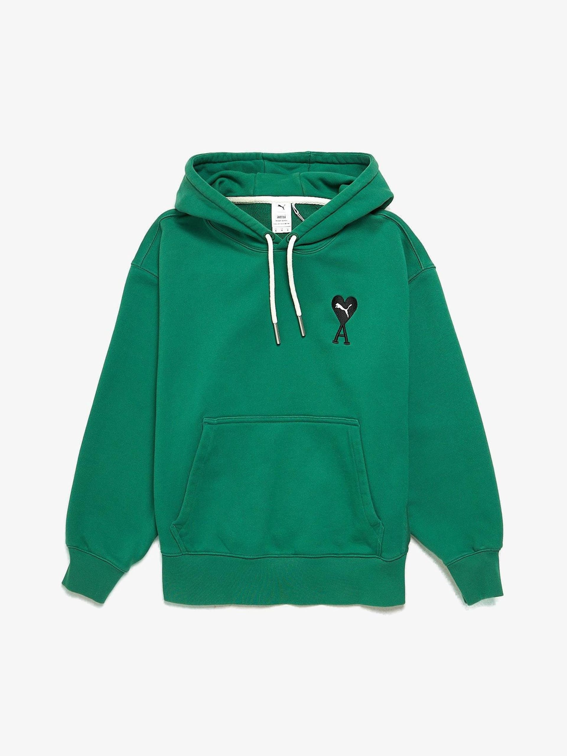 AMI Green Logo Embossed Cotton Hoodie Size US XL / EU 56 / 4 - 1 Thumbnail