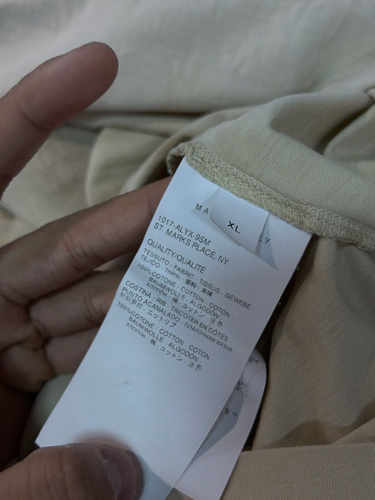 1017 ALYX 9SM 1017 ALYX 9SM Faded Effect Crewneck T Shirt Beige Size US L / EU 52-54 / 3 - 4 Thumbnail
