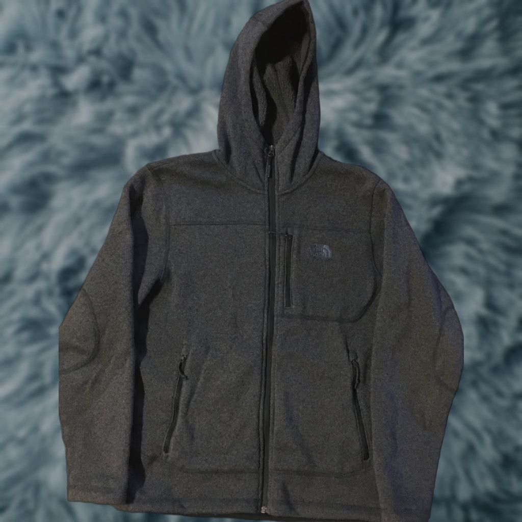 VINTAGE The North Face Gordon Lyons Fleece Hooded Jacket M Hiking Denali 80s 90s Blue Mens Jacket
