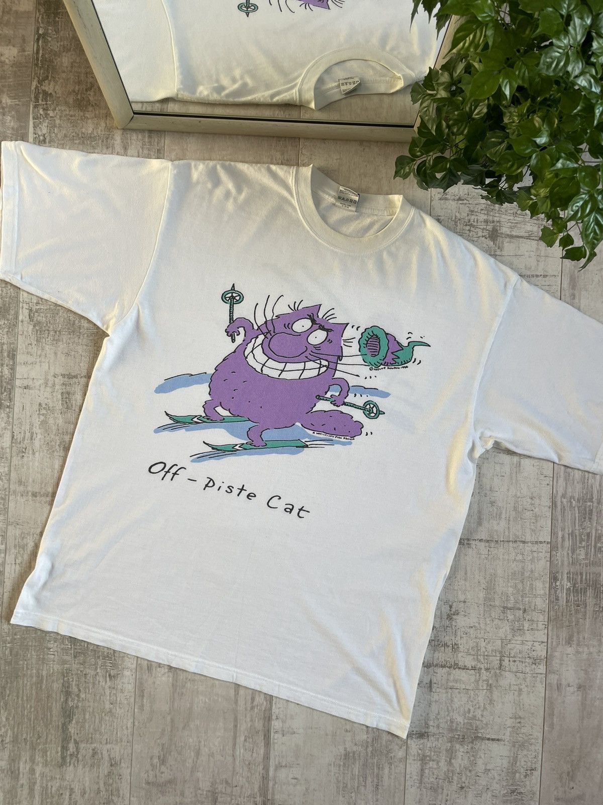 Vintage 1996 Off - Piste Cat Vintage T-Shirt Trevor Dunton VERY RARE Size US L / EU 52-54 / 3 - 4 Thumbnail