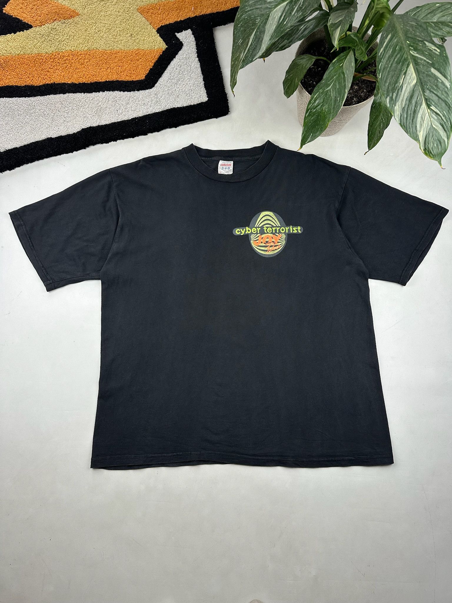 Vintage Vintage 90s acid Print cyber terrorist T shirt techno rave Size US XL / EU 56 / 4 - 2 Thumbnail