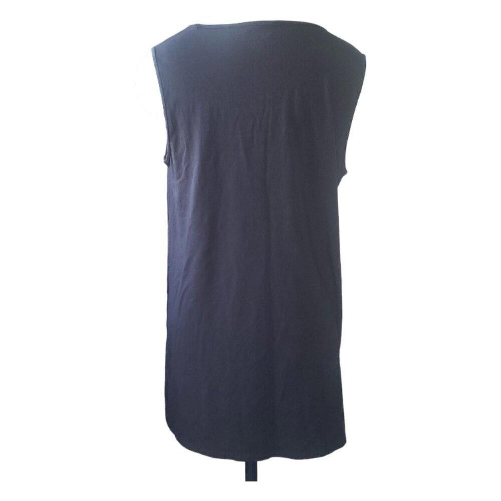 Eileen Fisher CT1628 Eileen Fisher Black Sleeveless Top S/P Size S / US 4 / IT 40 - 3 Thumbnail