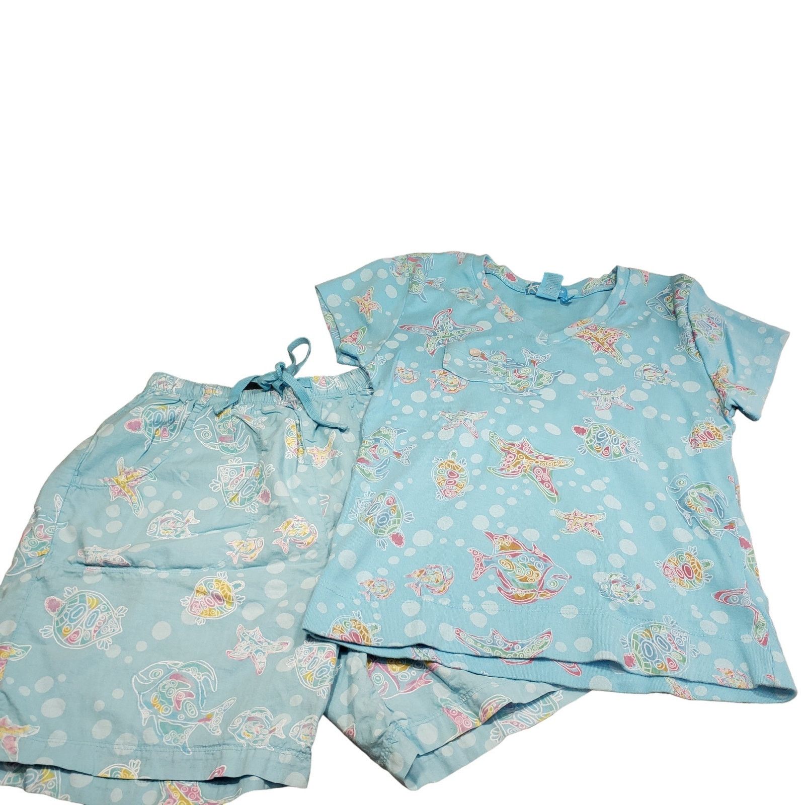 Other Freshly Produce Womens Pj Set Size Small 100% Cotton Sea Tur Size 28" / US 6 / IT 42 - 1 Thumbnail