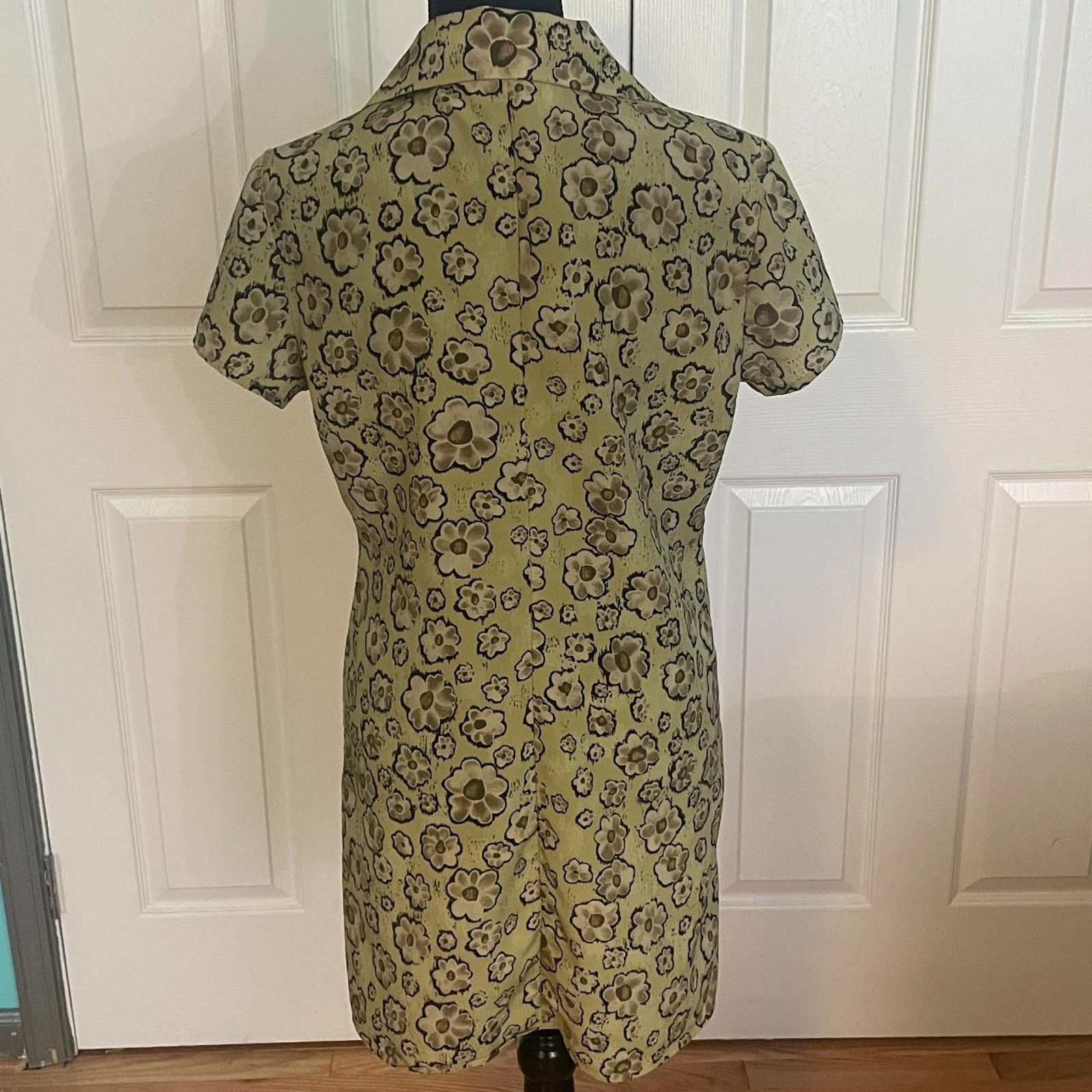 Vintage VTG 90's California Concepts Collared Mini Shift Dress Size M / US 6-8 / IT 42-44 - 2 Thumbnail