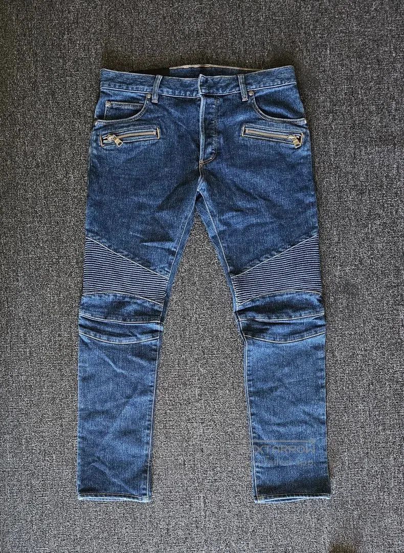 Balmain Balmain Moto Denim Jeans Altered Hem. Size US 32 / EU 48 - 1 Thumbnail