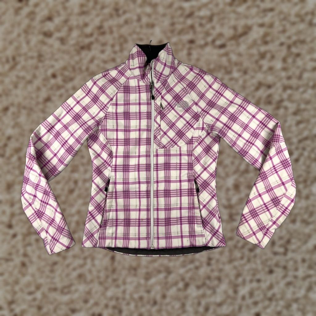 The North Face The North Face Jacket Womens XS Purple Plaid Fleece Lined Mock Neck Zip Open Front Casual Regular Fit Women’s Jacket Size XS / US 0-2 / IT 36-38 - 1 Thumbnail